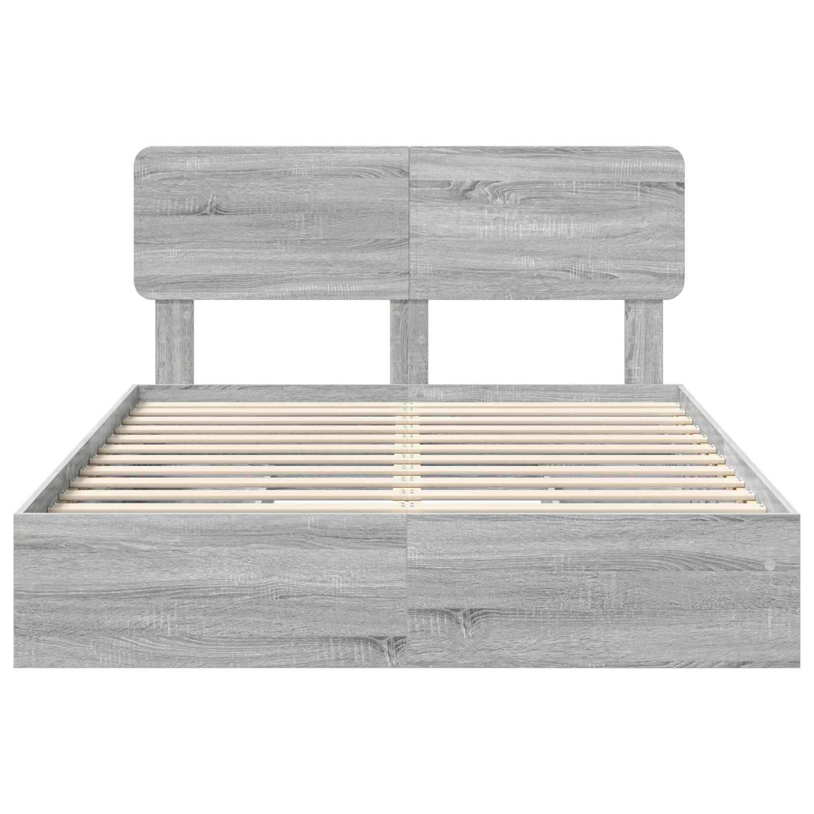 Opslag bed met lade Grijs Sonoma 140 x 200 cm Bewerkt hout is nu te koop bij PeponiXL, paradijselijk wonen!