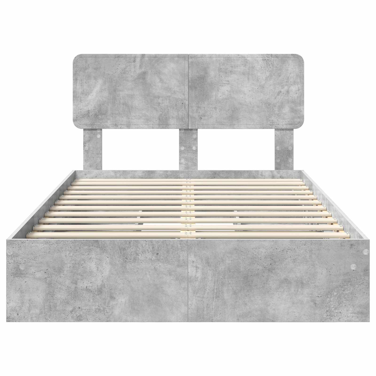 Opslag bed met hoofdeinde Beton Grijs 135 x 190 cm Bewerkt hout is nu te koop bij PeponiXL, paradijselijk wonen!