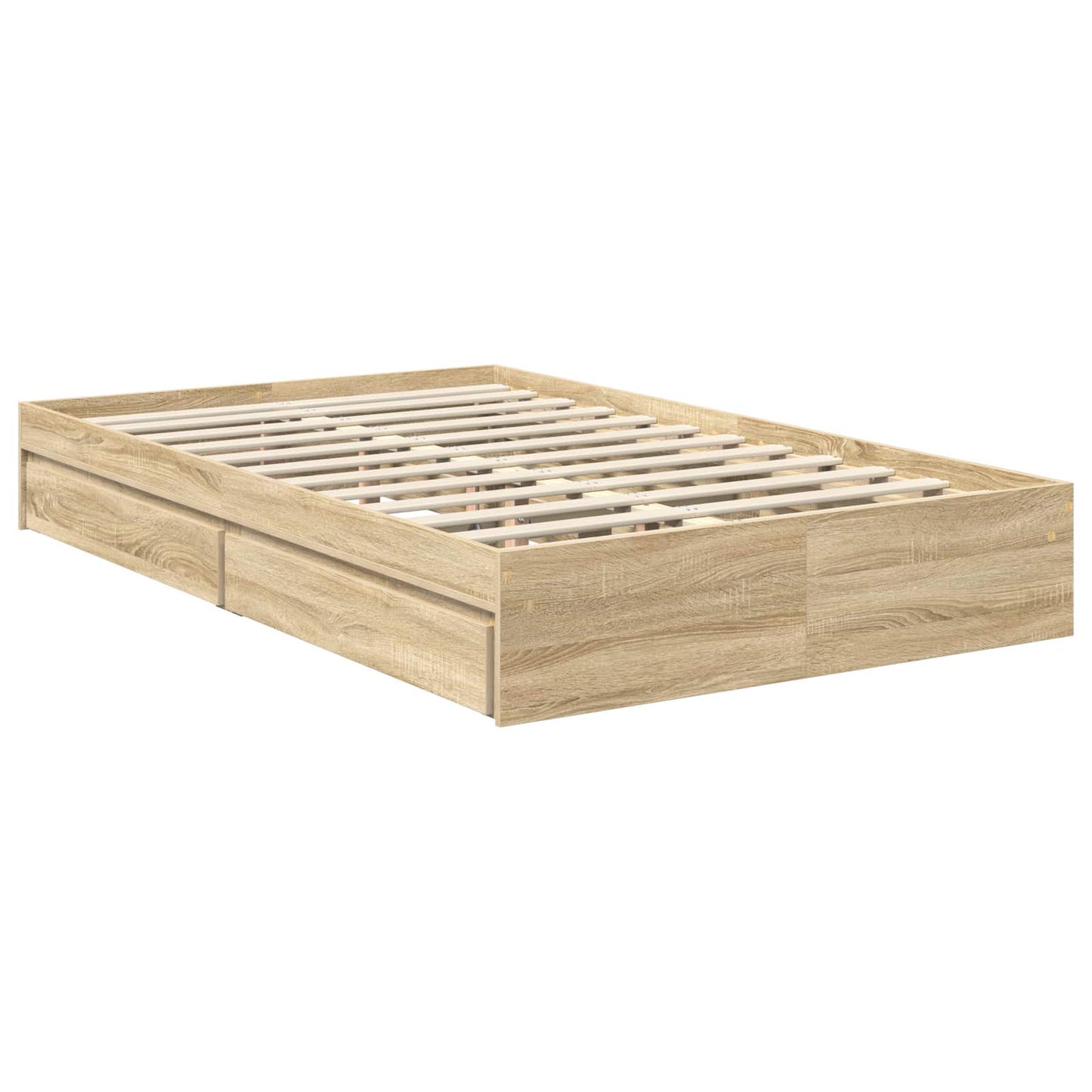Opslag bed met lade Sonoma Eiken 120 x 200 cm Bewerkt hout is nu te koop bij PeponiXL, paradijselijk wonen!