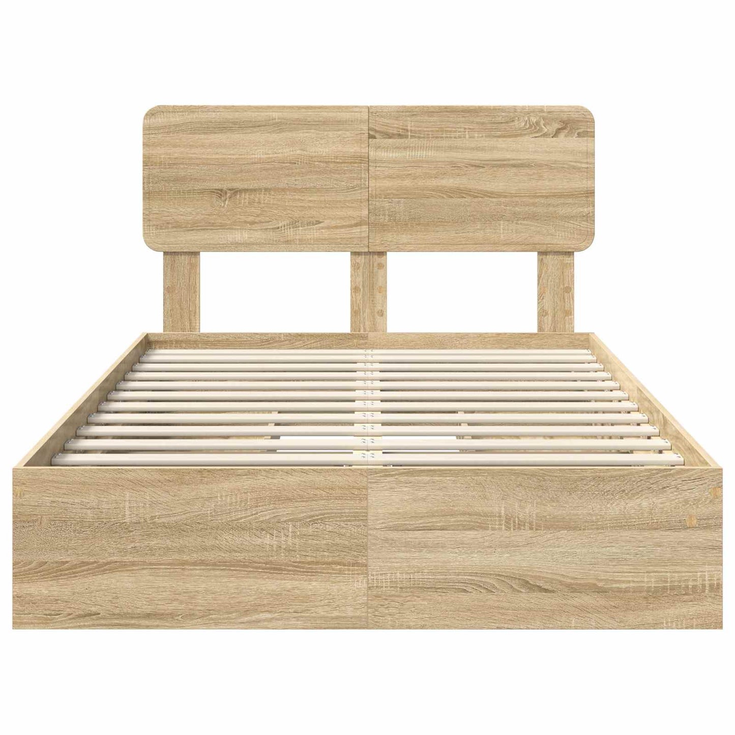 Opslag bed met lade Sonoma Eiken 120 x 200 cm Bewerkt hout is nu te koop bij PeponiXL, paradijselijk wonen!