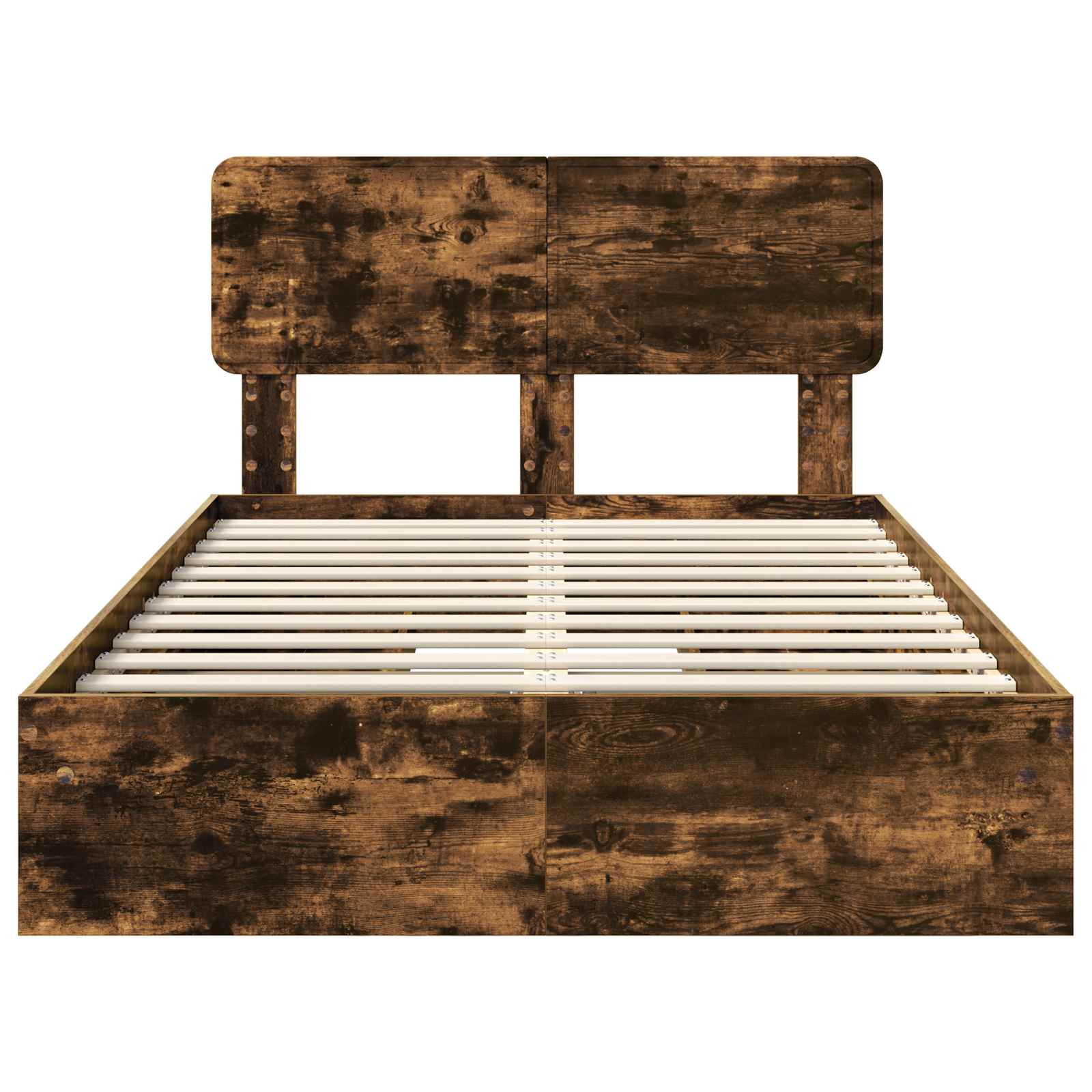Opslag bed met lade Gerookt eiken 120 x 200 cm Bewerkt hout is nu te koop bij PeponiXL, paradijselijk wonen!