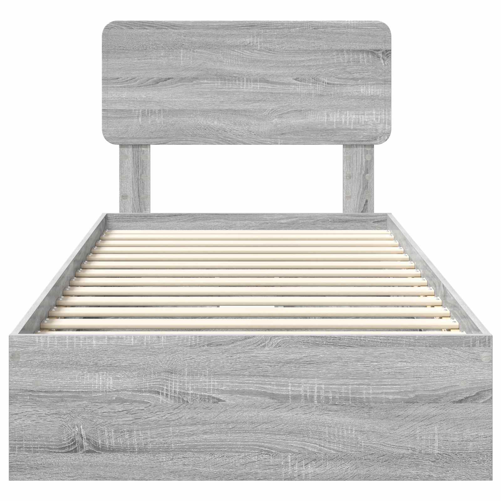 Opslag bed met lade Grijs Sonoma 100 x 200 cm Bewerkt hout is nu te koop bij PeponiXL, paradijselijk wonen!