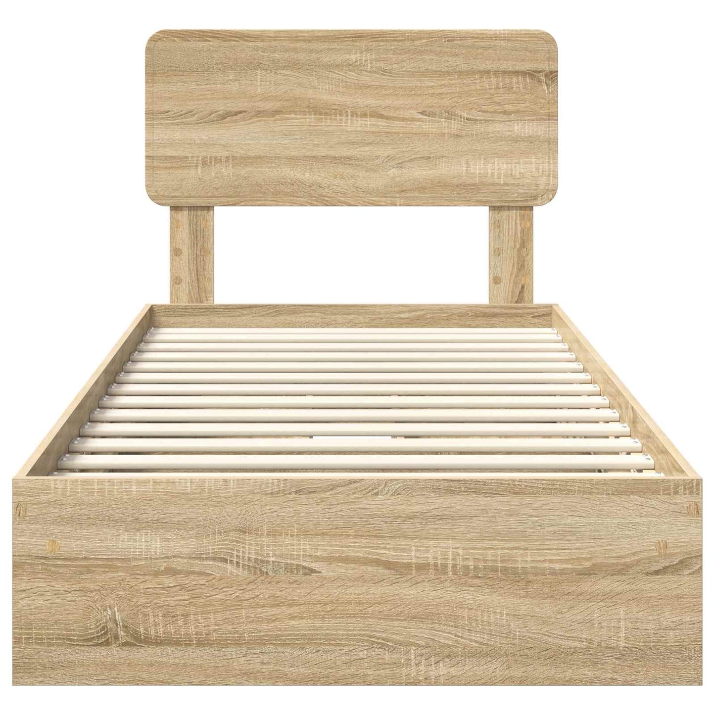 Opslag bed met hoofdeinde Sonoma Eiken 90 x 200 cm Bewerkt hout is nu te koop bij PeponiXL, paradijselijk wonen!