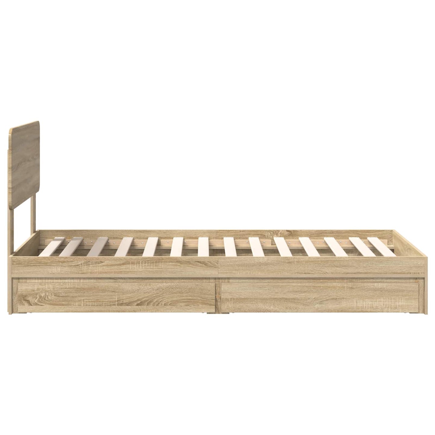 Opslag bed met hoofdeinde Sonoma Eiken 90 x 200 cm Bewerkt hout is nu te koop bij PeponiXL, paradijselijk wonen!