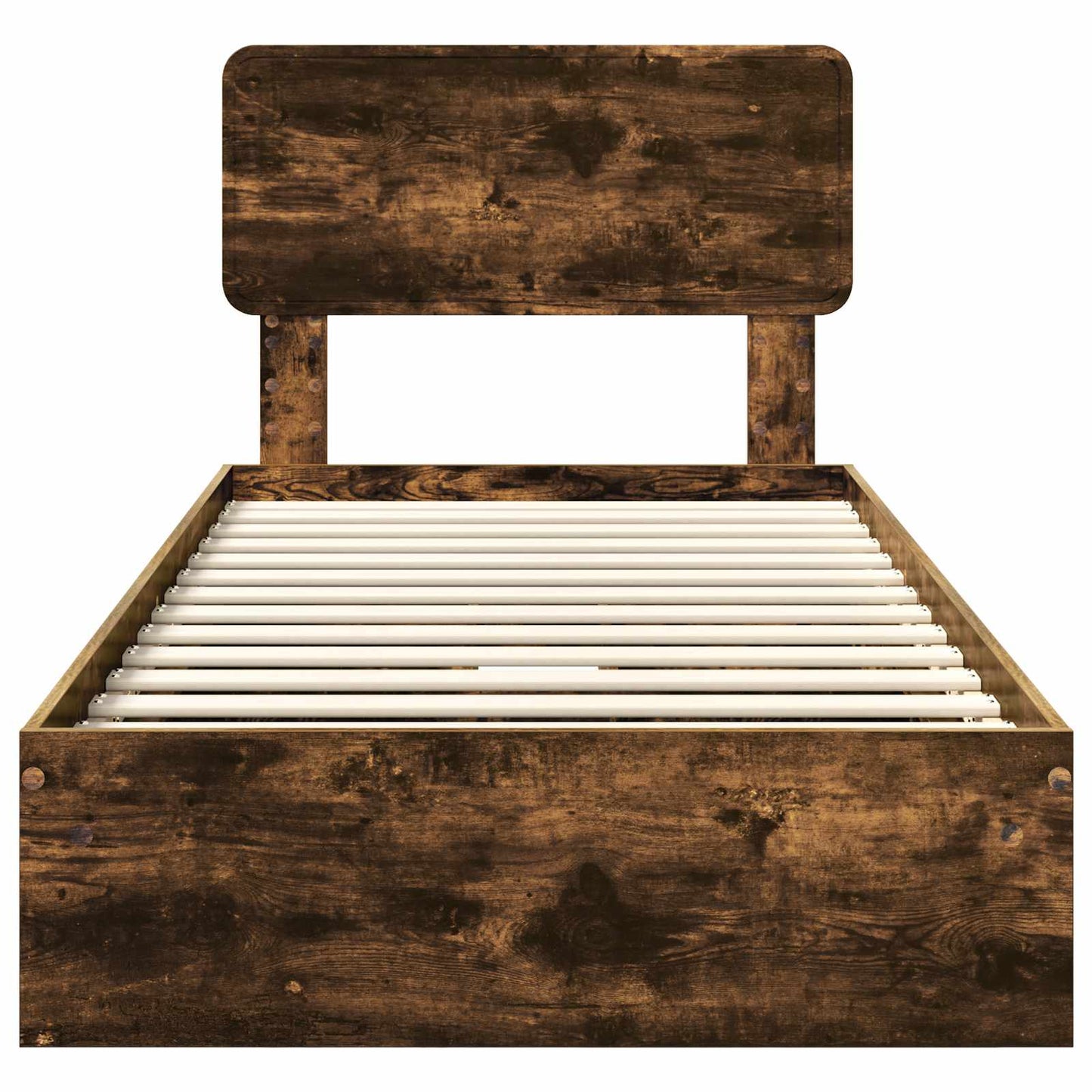 Opslag bed met lade Gerookt eiken 90 x 200 cm Bewerkt hout is nu te koop bij PeponiXL, paradijselijk wonen!