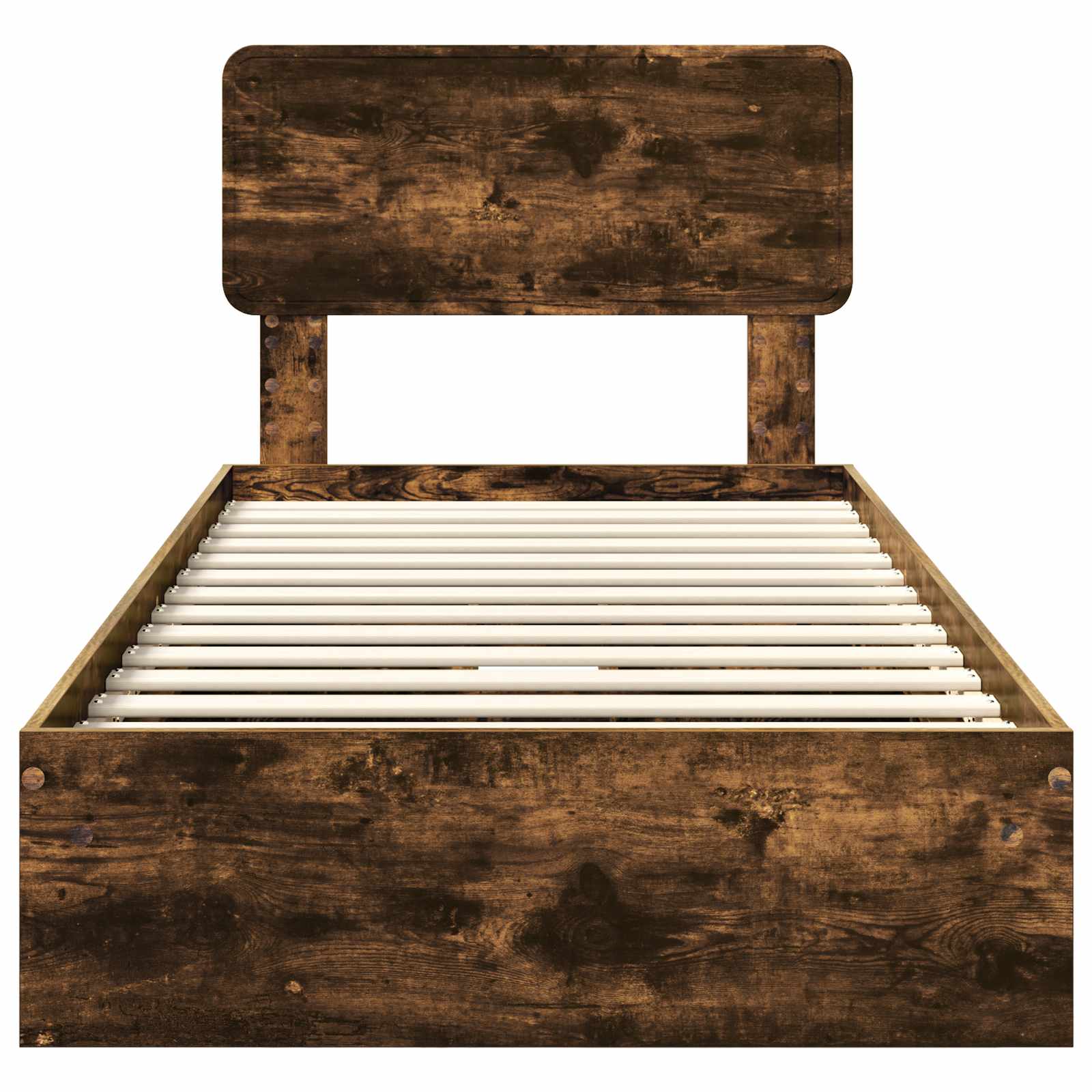 Opslag bed met lade Gerookt eiken 90 x 200 cm Bewerkt hout is nu te koop bij PeponiXL, paradijselijk wonen!