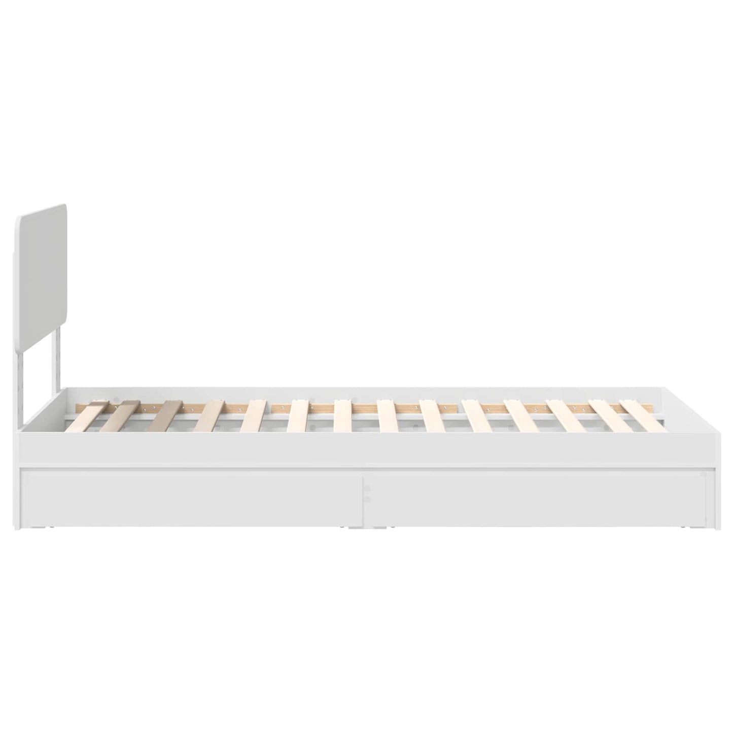 Opslag bed met hoofdeinde met lade Wit 75 x 190 cm Bewerkt hout is nu te koop bij PeponiXL, paradijselijk wonen!