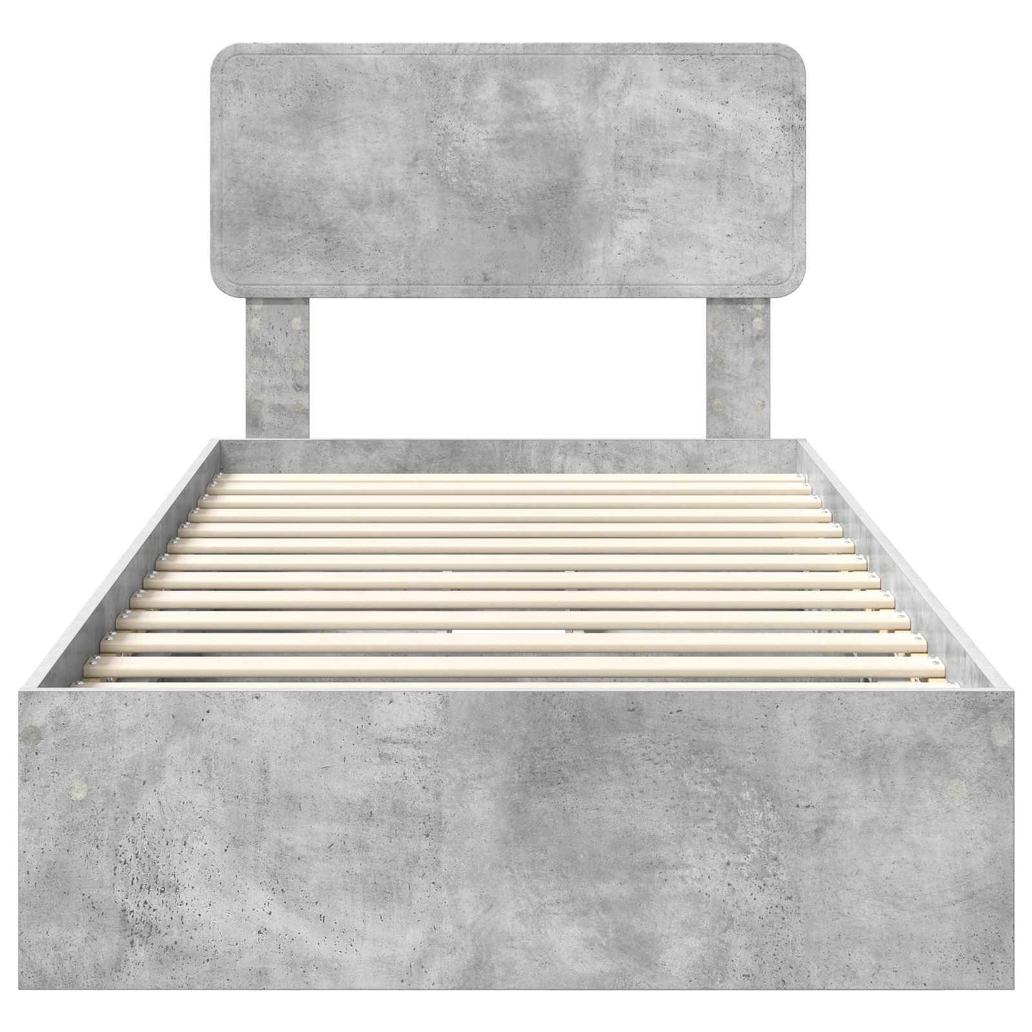 Opslag bed met hoofdeinde Beton Grijs 70 x 190 cm Bewerkt hout is nu te koop bij PeponiXL, paradijselijk wonen!