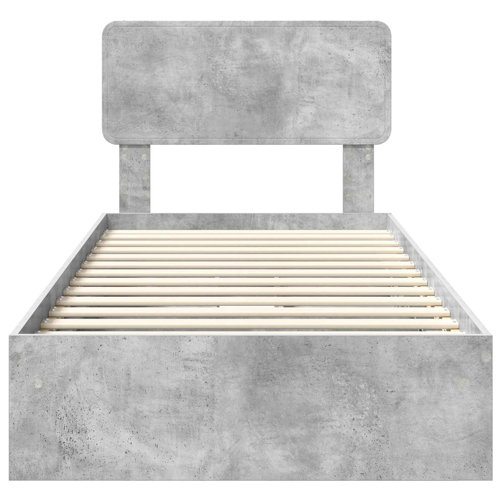 Opslag bed met hoofdeinde Beton Grijs 70 x 190 cm Bewerkt hout is nu te koop bij PeponiXL, paradijselijk wonen!
