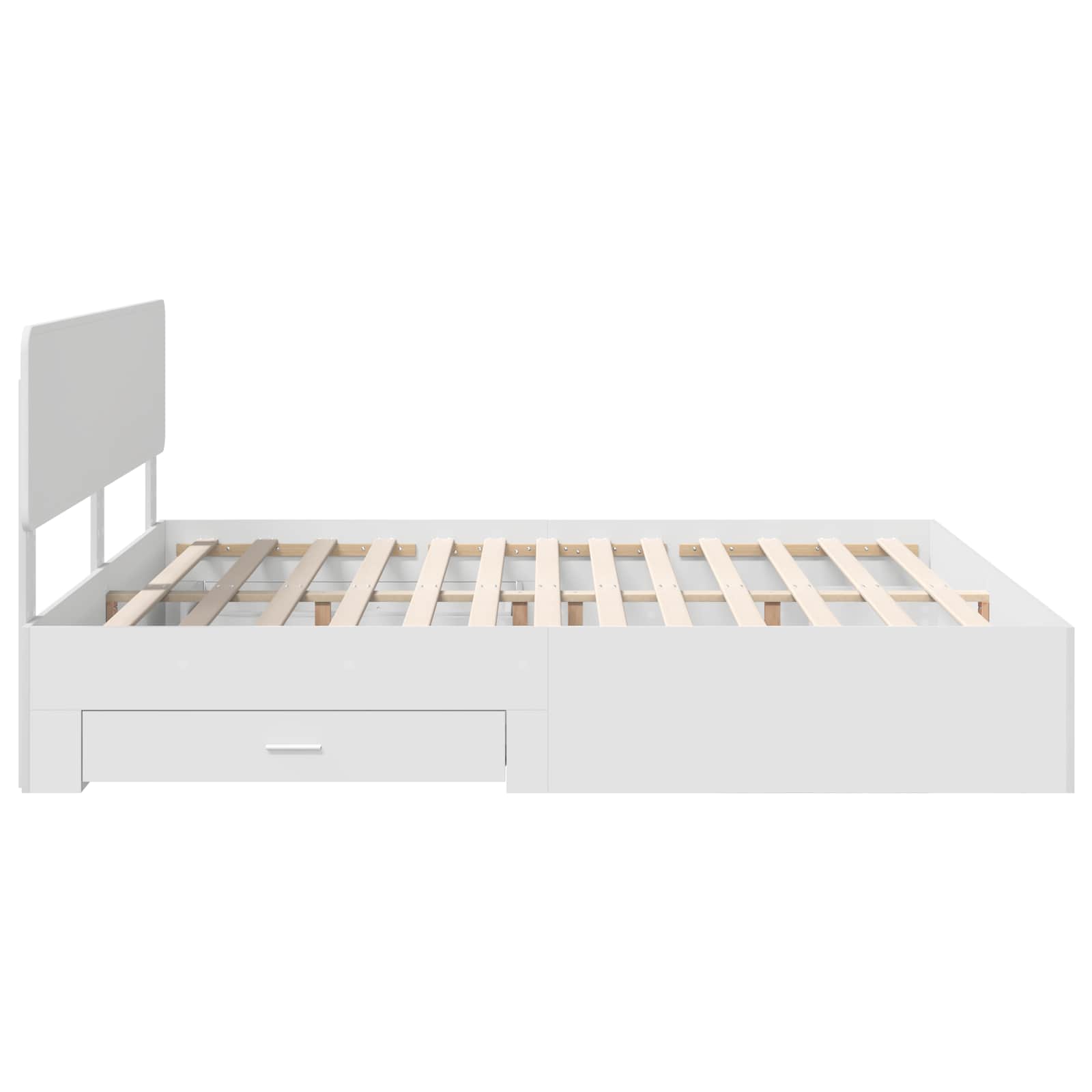 Bedframe met hoofdeinde met lade Wit 180 x 200 cm Bewerkt hout is nu te koop bij PeponiXL, paradijselijk wonen!