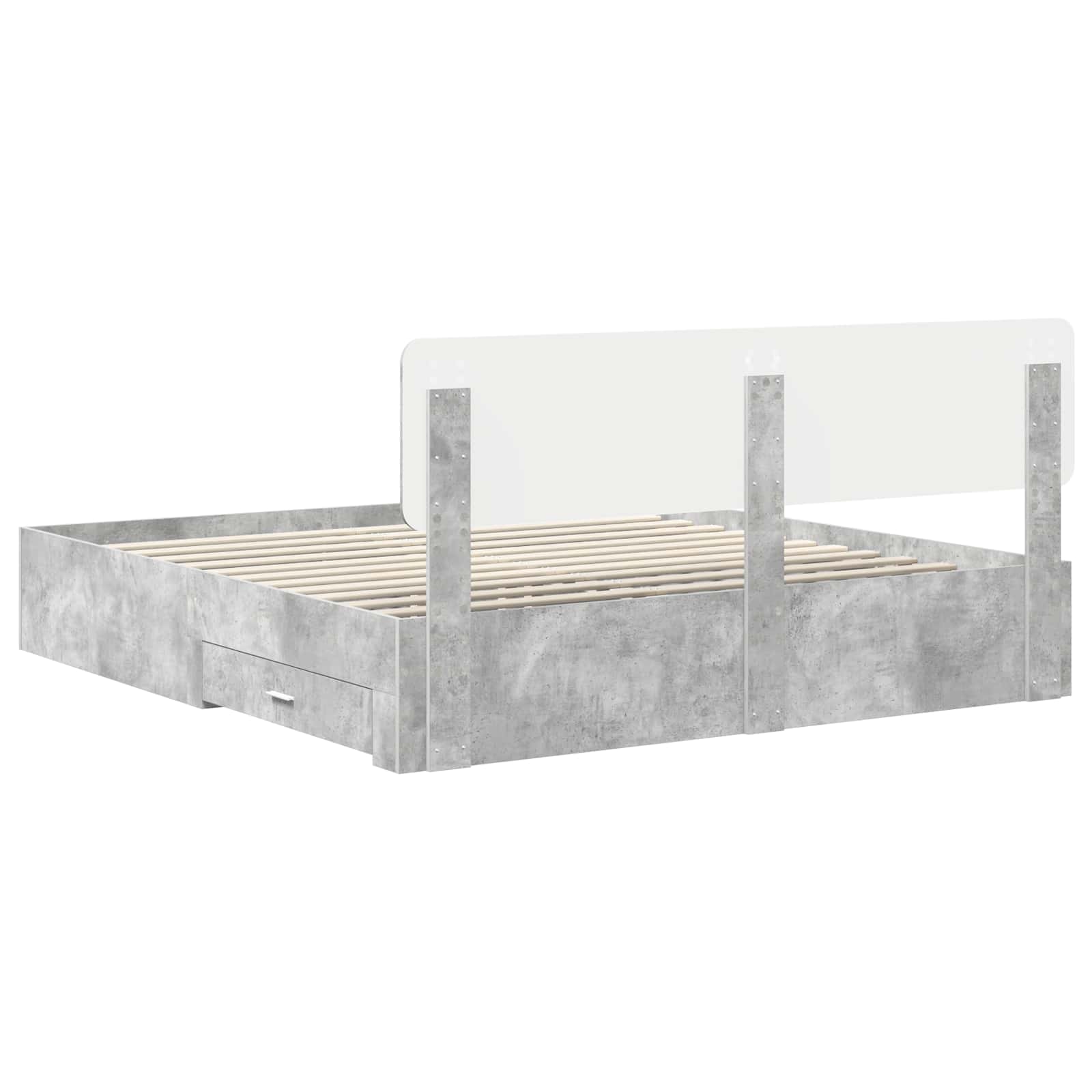 Bedframe met hoofdeinde Beton Grijs 180 x 200 cm Bewerkt hout is nu te koop bij PeponiXL, paradijselijk wonen!