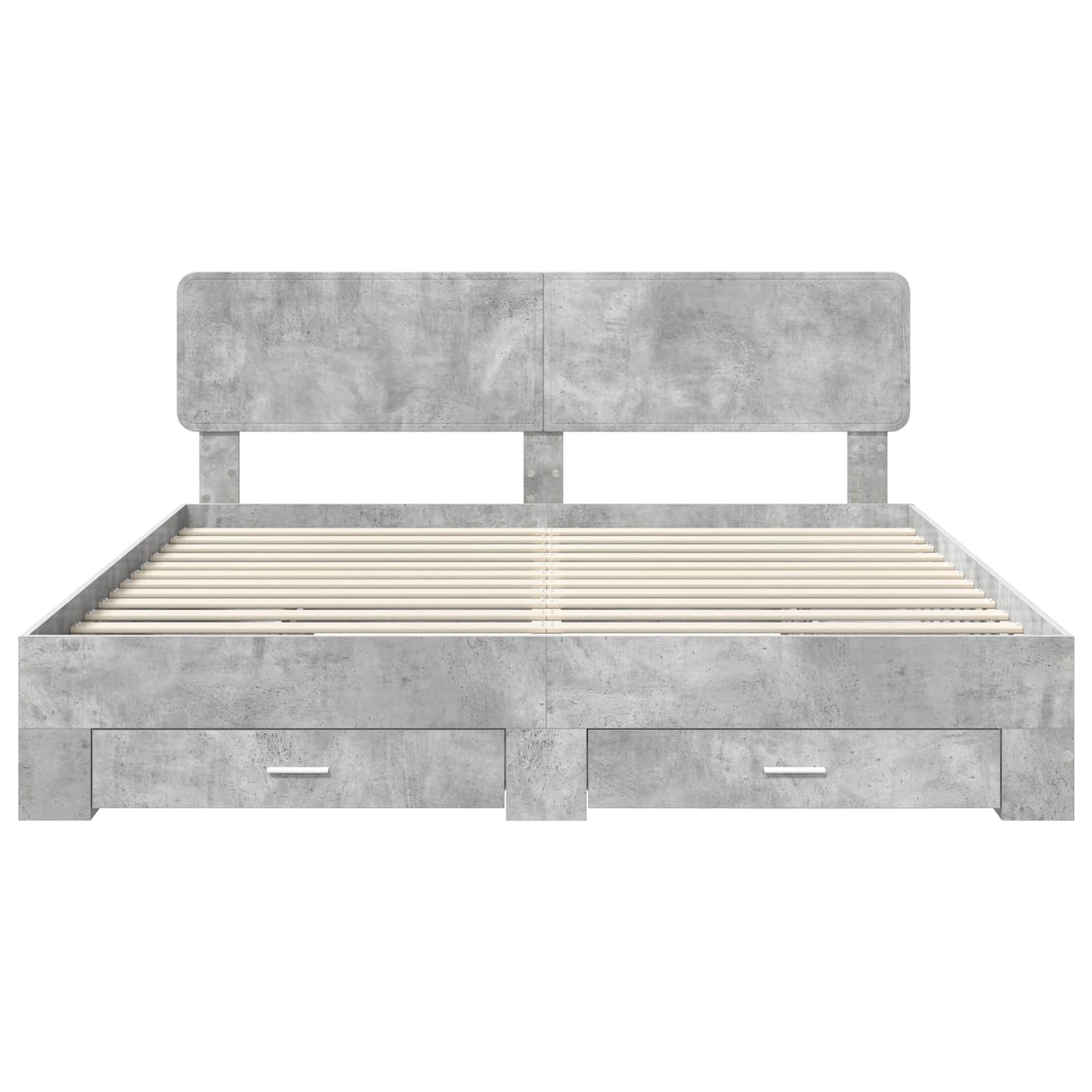 Bedframe met hoofdeinde Beton Grijs 180 x 200 cm Bewerkt hout is nu te koop bij PeponiXL, paradijselijk wonen!