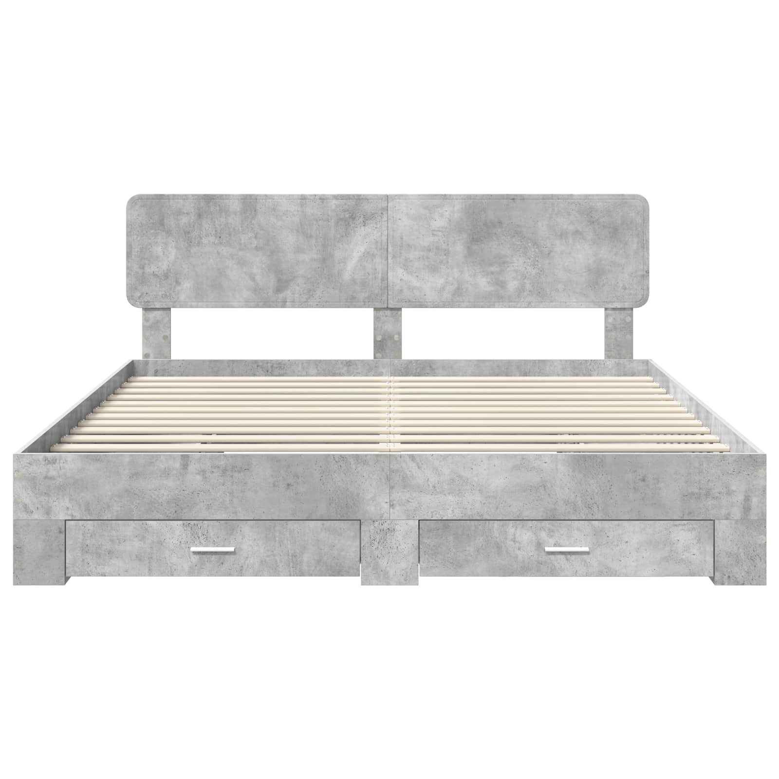 Bedframe met hoofdeinde Beton Grijs 180 x 200 cm Bewerkt hout is nu te koop bij PeponiXL, paradijselijk wonen!