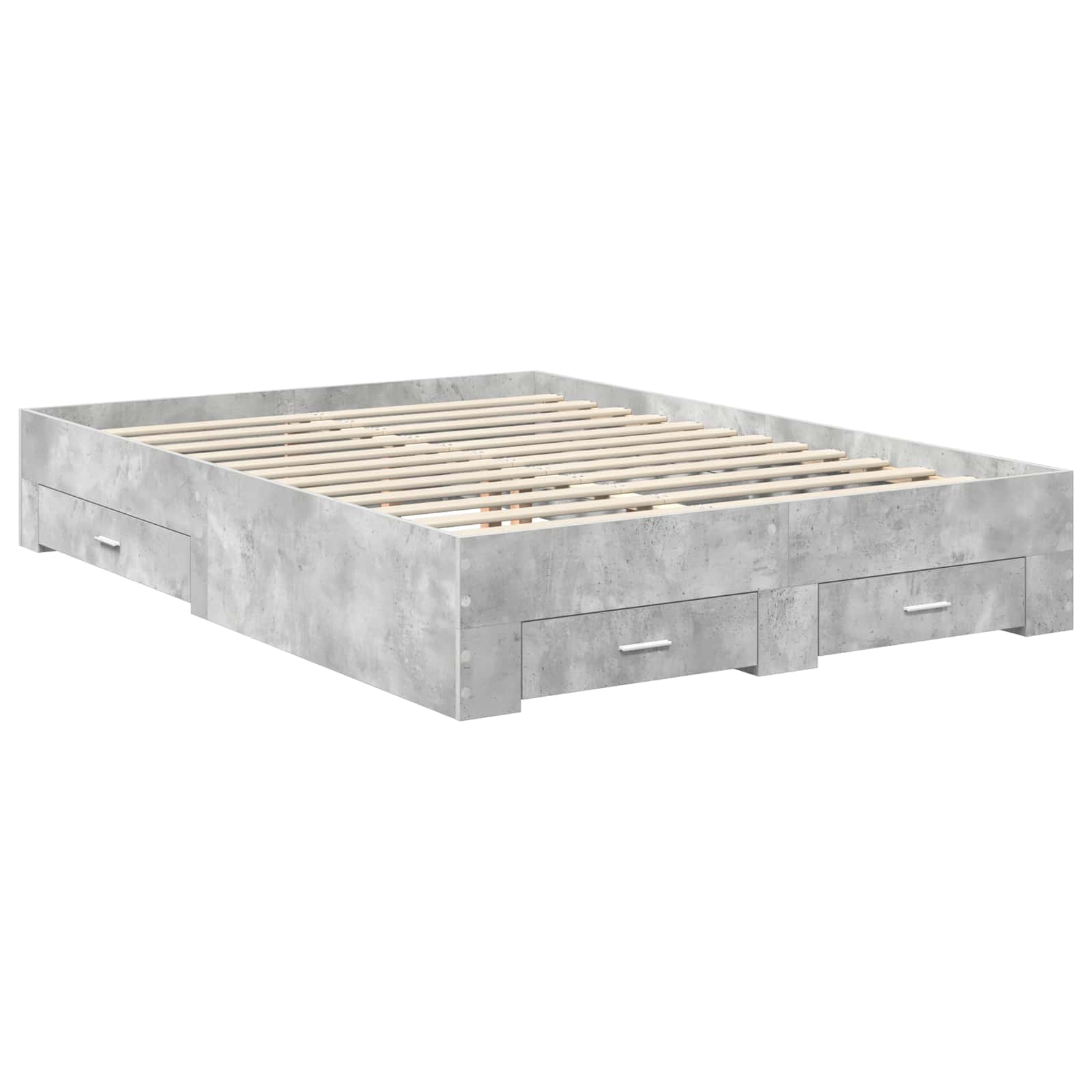 Bedframe met hoofdeinde Beton Grijs 150 x 200 cm Bewerkt hout is nu te koop bij PeponiXL, paradijselijk wonen!