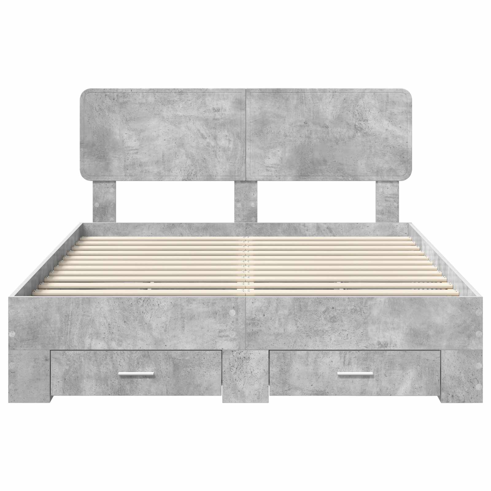 Bedframe met hoofdeinde Beton Grijs 150 x 200 cm Bewerkt hout is nu te koop bij PeponiXL, paradijselijk wonen!