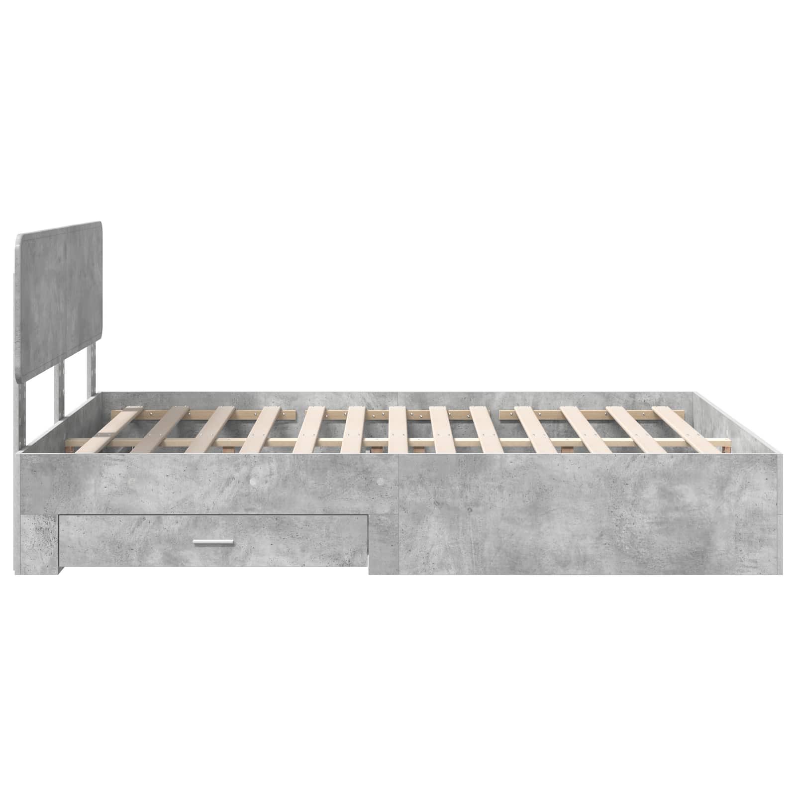 Bedframe met hoofdeinde Beton Grijs 150 x 200 cm Bewerkt hout is nu te koop bij PeponiXL, paradijselijk wonen!