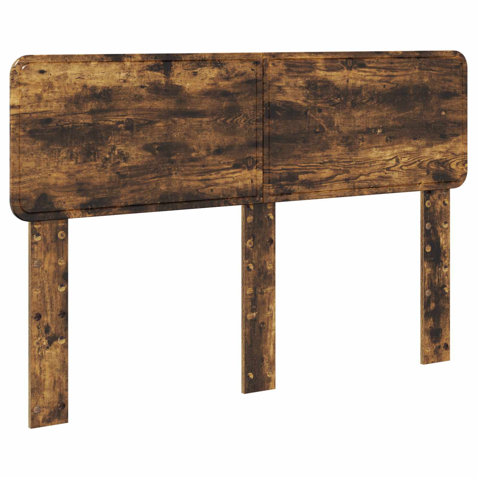 Bedframe met hoofdeinde Gerookt eiken 150 x 200 cm Bewerkt hout is nu te koop bij PeponiXL, paradijselijk wonen!
