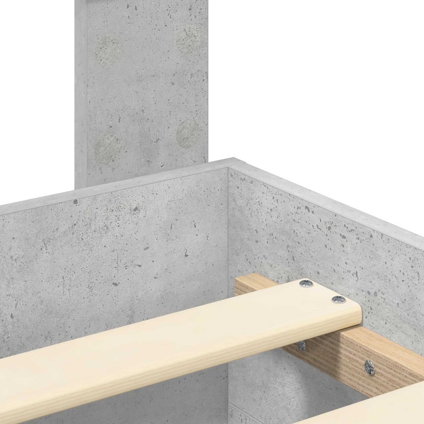 Bedframe met hoofdeinde Beton Grijs 135 x 190 cm Bewerkt hout is nu te koop bij PeponiXL, paradijselijk wonen!