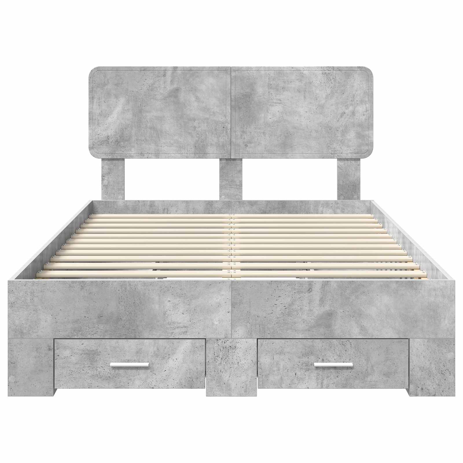 Bedframe met hoofdeinde Beton Grijs 120 x 200 cm Bewerkt hout is nu te koop bij PeponiXL, paradijselijk wonen!