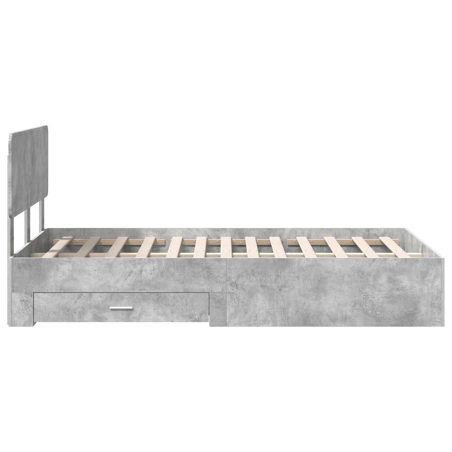 Bedframe met hoofdeinde Beton Grijs 120 x 200 cm Bewerkt hout is nu te koop bij PeponiXL, paradijselijk wonen!