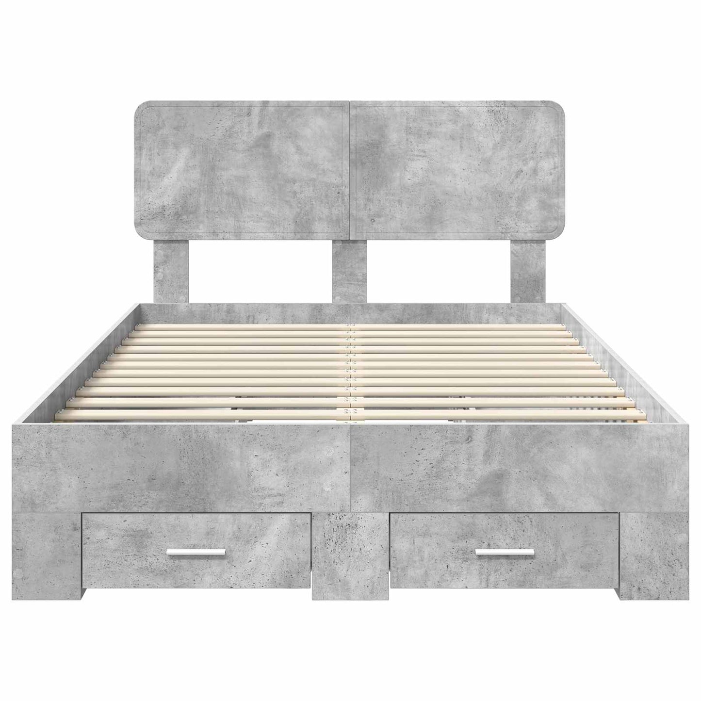 Bedframe met hoofdeinde Beton Grijs 120 x 190 cm Bewerkt hout is nu te koop bij PeponiXL, paradijselijk wonen!