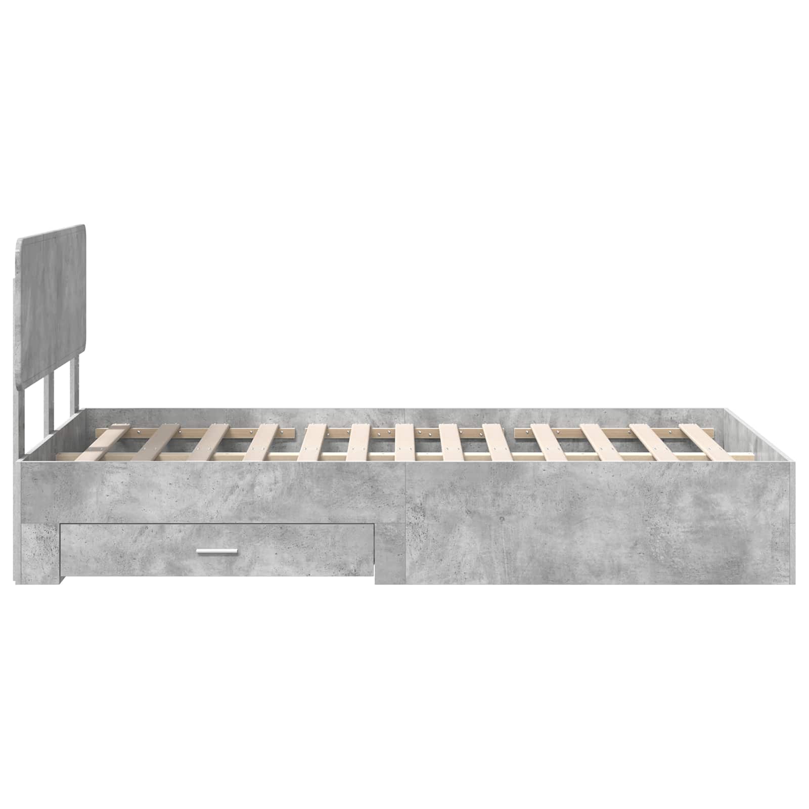 Bedframe met hoofdeinde Beton Grijs 120 x 190 cm Bewerkt hout is nu te koop bij PeponiXL, paradijselijk wonen!
