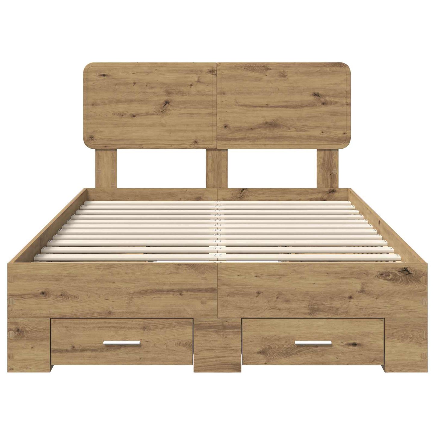 Bedframe met hoofdeinde Artisan Eiken 120 x 190 cm Bewerkt hout is nu te koop bij PeponiXL, paradijselijk wonen!