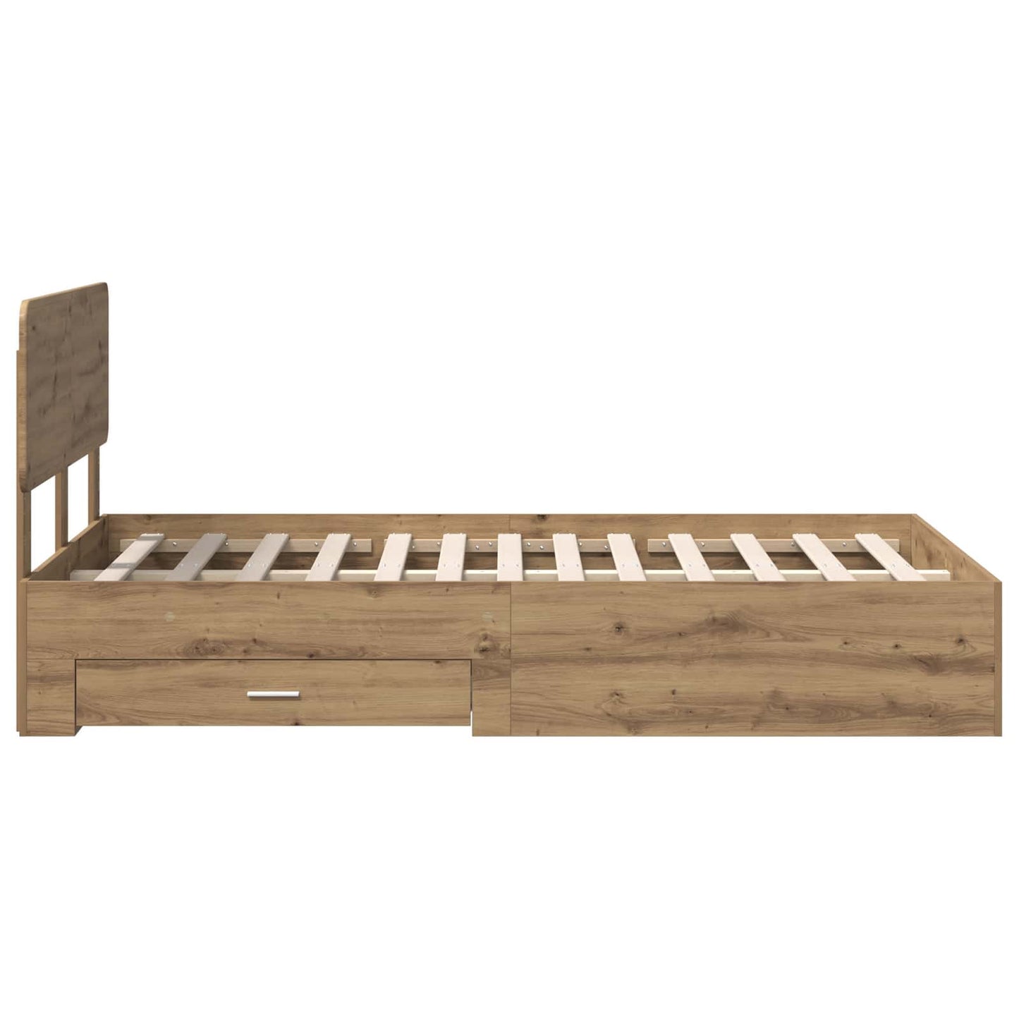 Bedframe met hoofdeinde Artisan Eiken 120 x 190 cm Bewerkt hout is nu te koop bij PeponiXL, paradijselijk wonen!