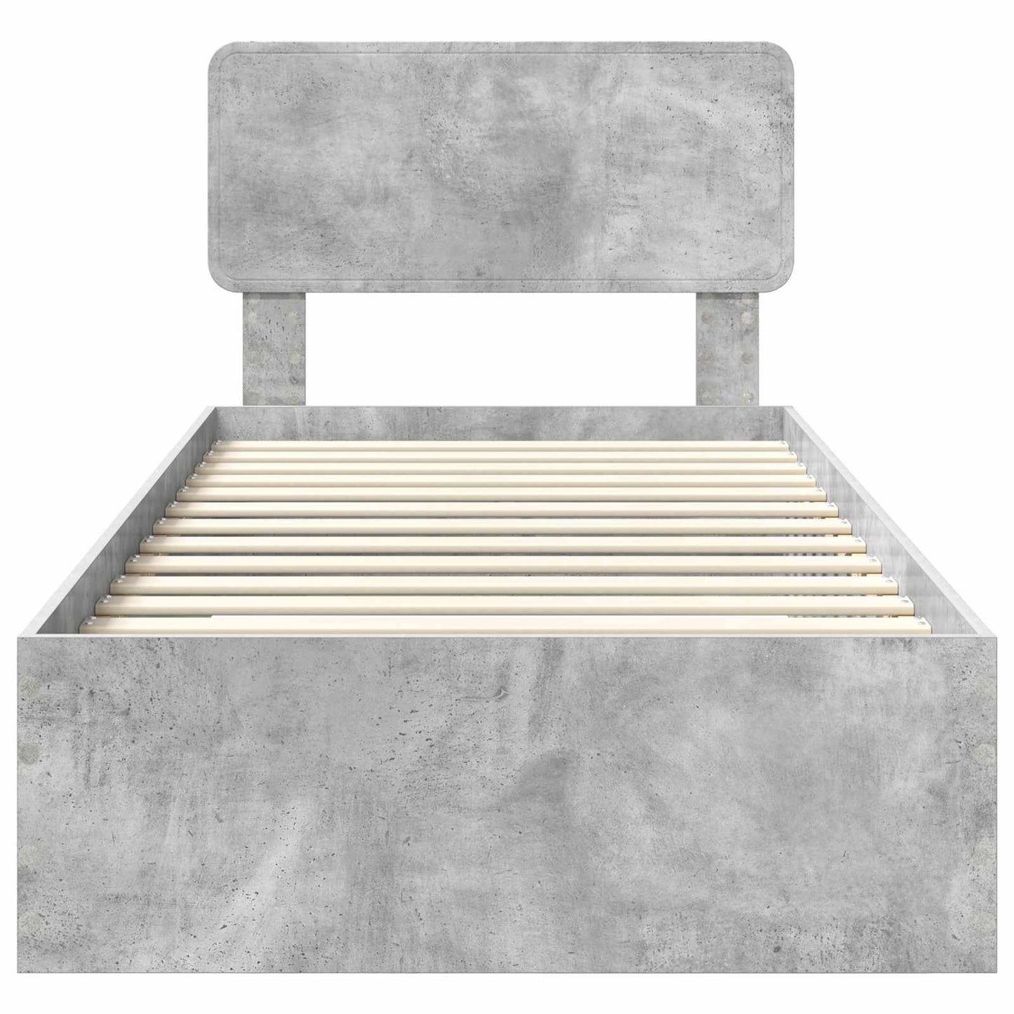 Bedframe met hoofdeinde Beton Grijs 100 x 200 cm Bewerkt hout is nu te koop bij PeponiXL, paradijselijk wonen!