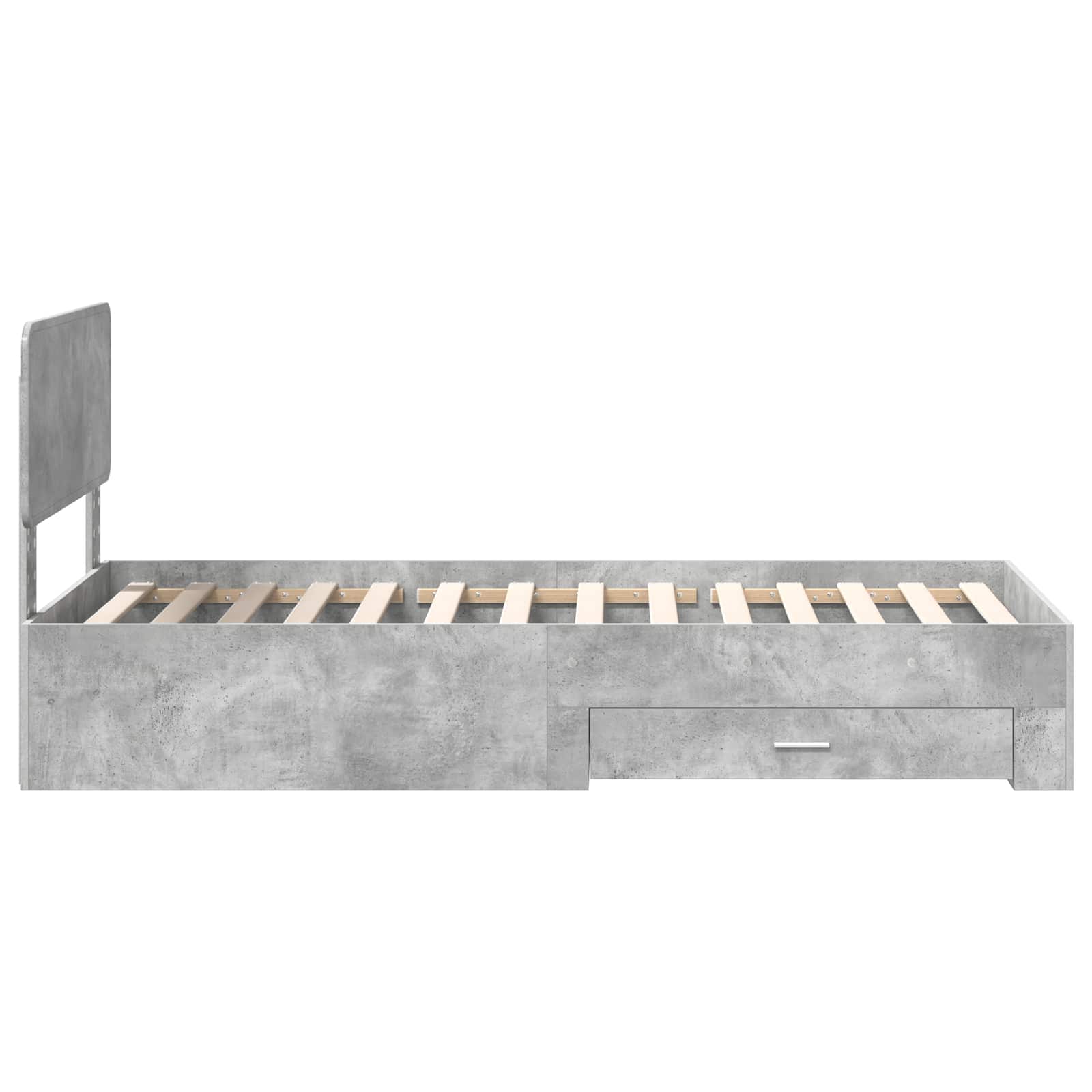 Bedframe met hoofdeinde Beton Grijs 100 x 200 cm Bewerkt hout is nu te koop bij PeponiXL, paradijselijk wonen!