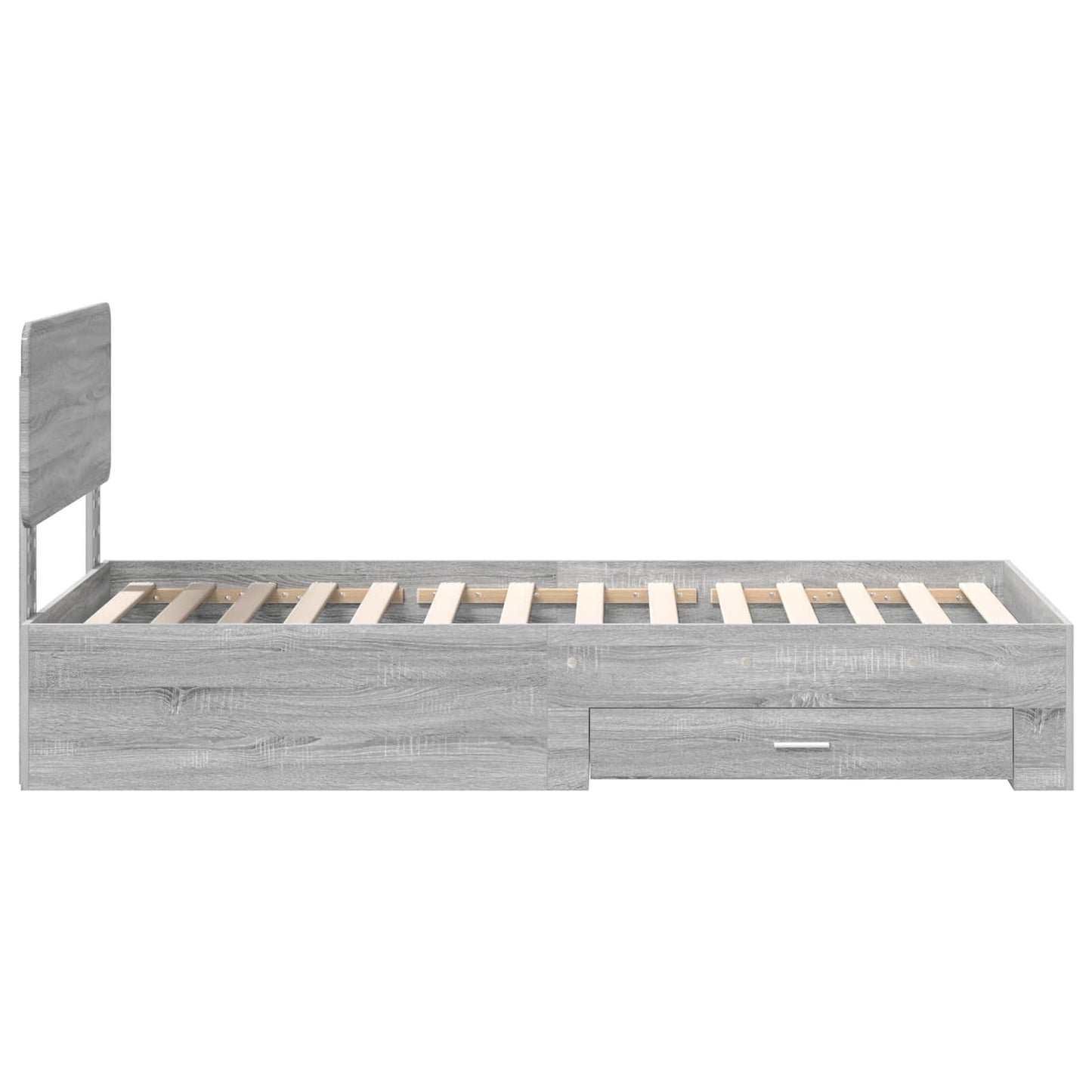 Bedframe met hoofdeinde Grijs Sonoma 100 x 200 cm Bewerkt hout is nu te koop bij PeponiXL, paradijselijk wonen!