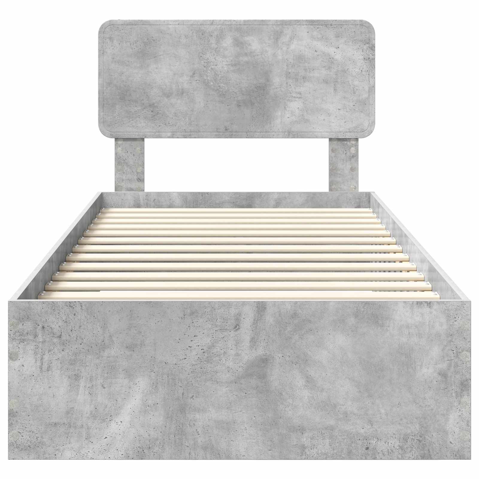 Bedframe met hoofdeinde Beton Grijs 90 x 200 cm Bewerkt hout is nu te koop bij PeponiXL, paradijselijk wonen!