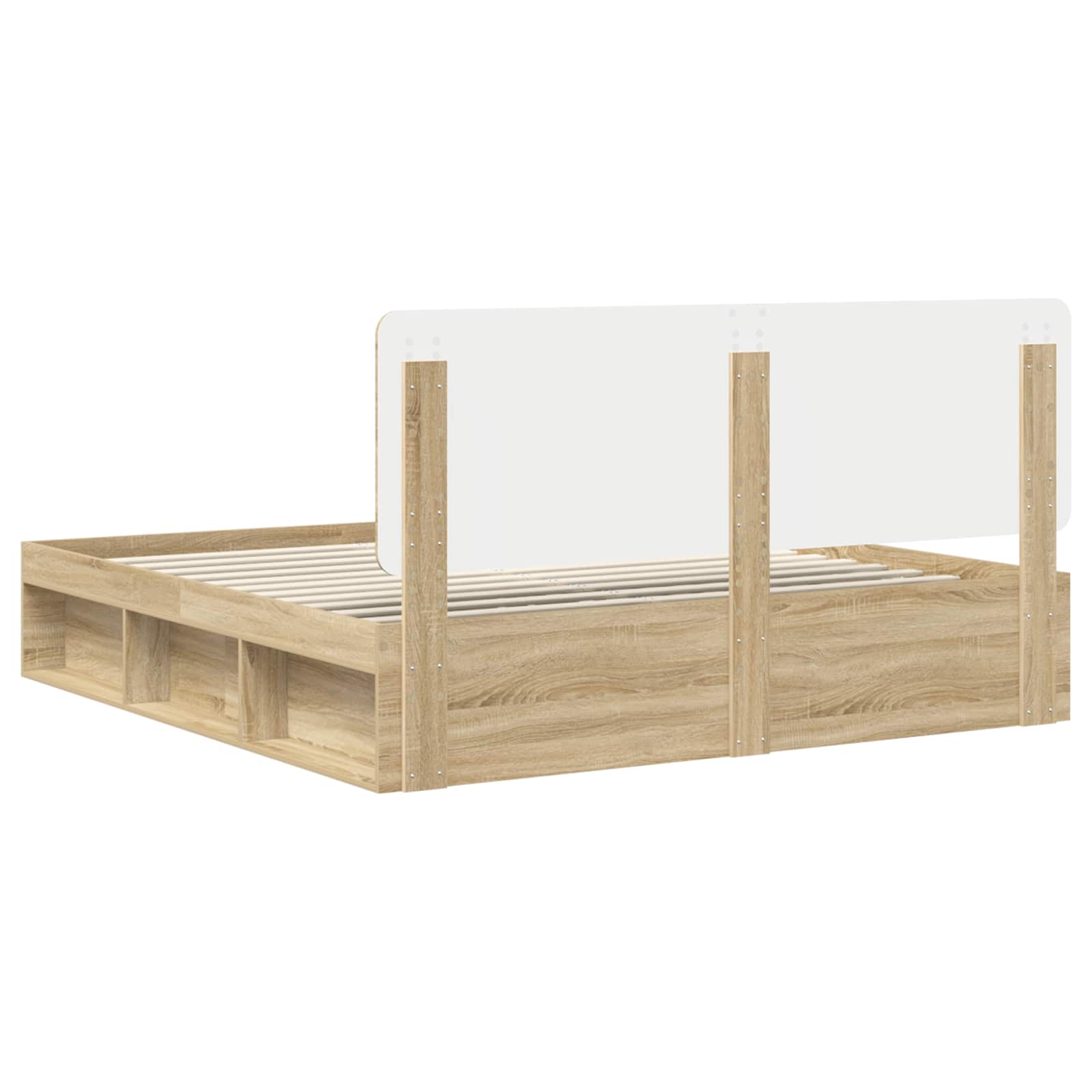 Bedframe met hoofdeinde Sonoma 200 x 200 cm Massief grenenhout is nu te koop bij PeponiXL, paradijselijk wonen!