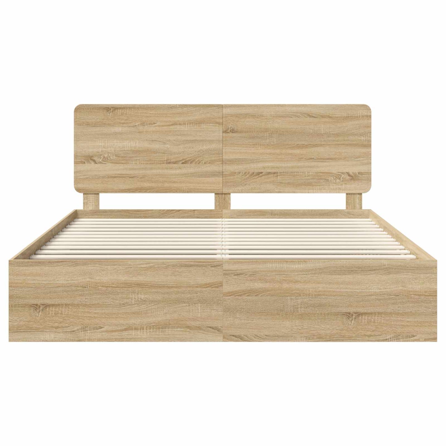 Bedframe met hoofdeinde Sonoma 200 x 200 cm Massief grenenhout is nu te koop bij PeponiXL, paradijselijk wonen!
