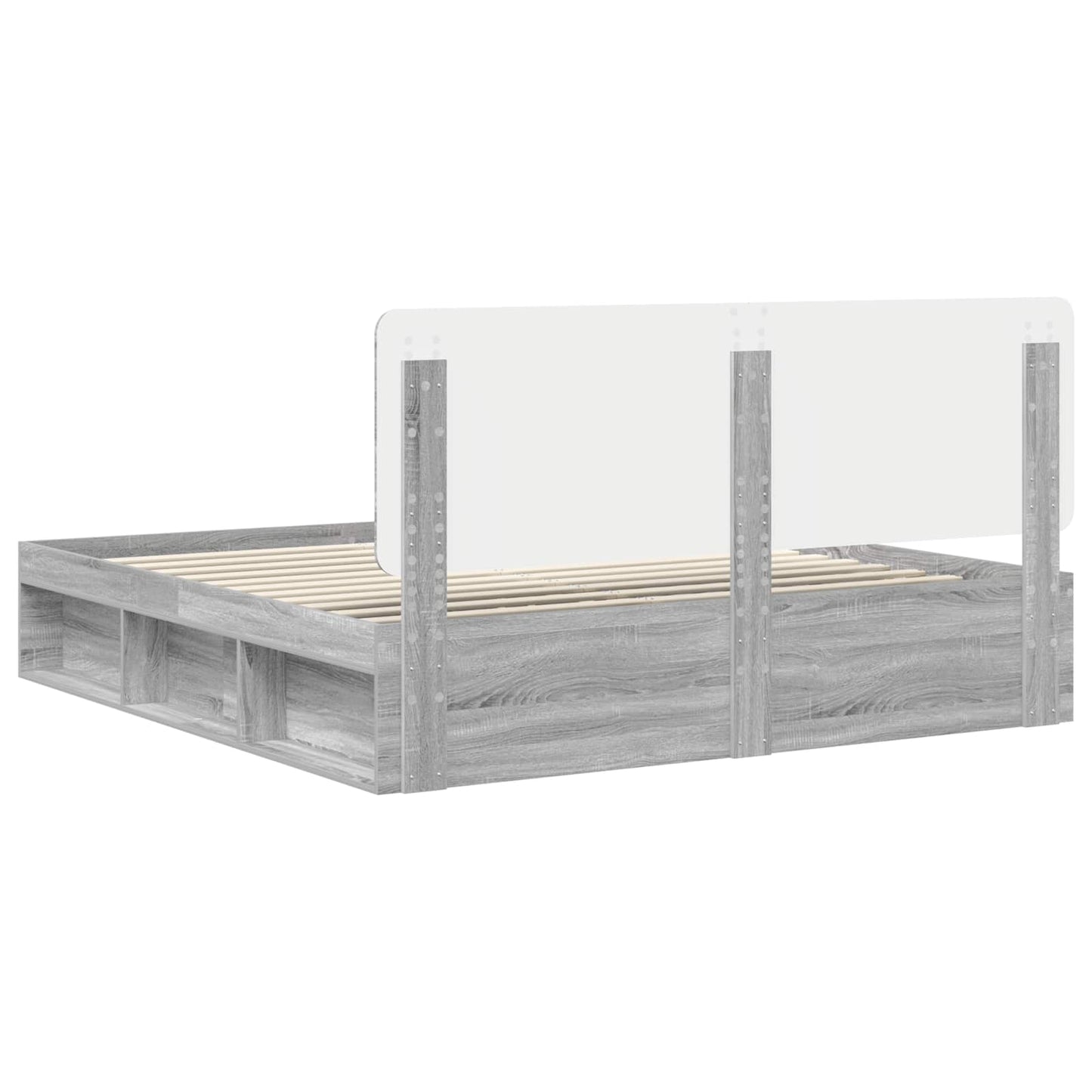 Bedframe Grijs Sonoma 200 x 200 cm Massief grenenhout is nu te koop bij PeponiXL, paradijselijk wonen!