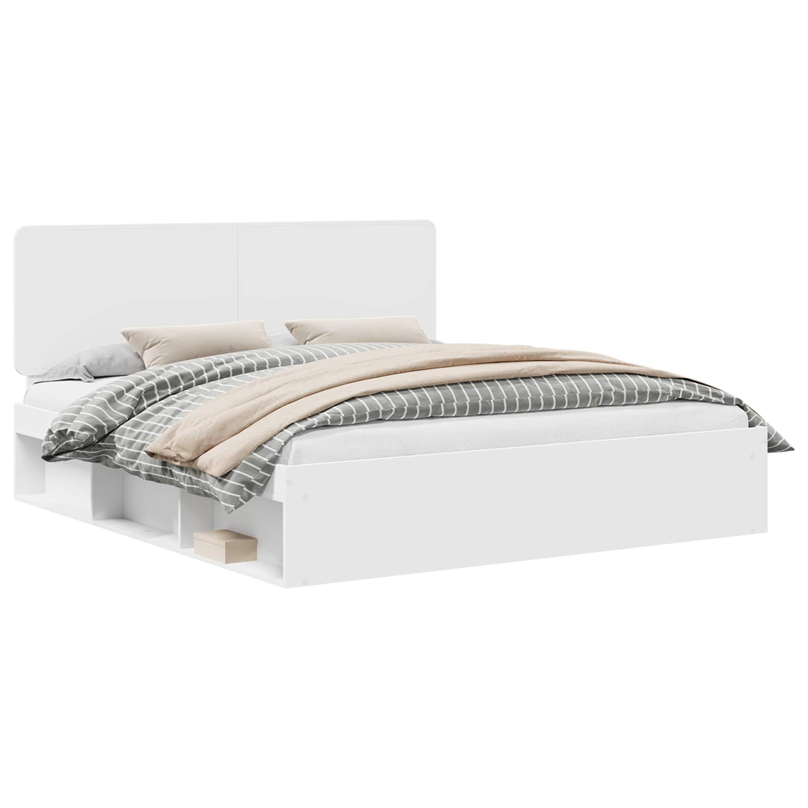 Bedframe met hoofdeinde Wit 180 x 200 cm Massief grenenhout is nu te koop bij PeponiXL, paradijselijk wonen!