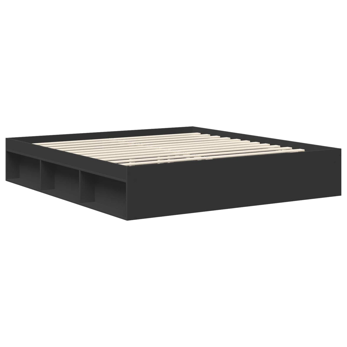 Bedframe met hoofdeinde Zwart 180 x 200 cm Massief grenenhout is nu te koop bij PeponiXL, paradijselijk wonen!