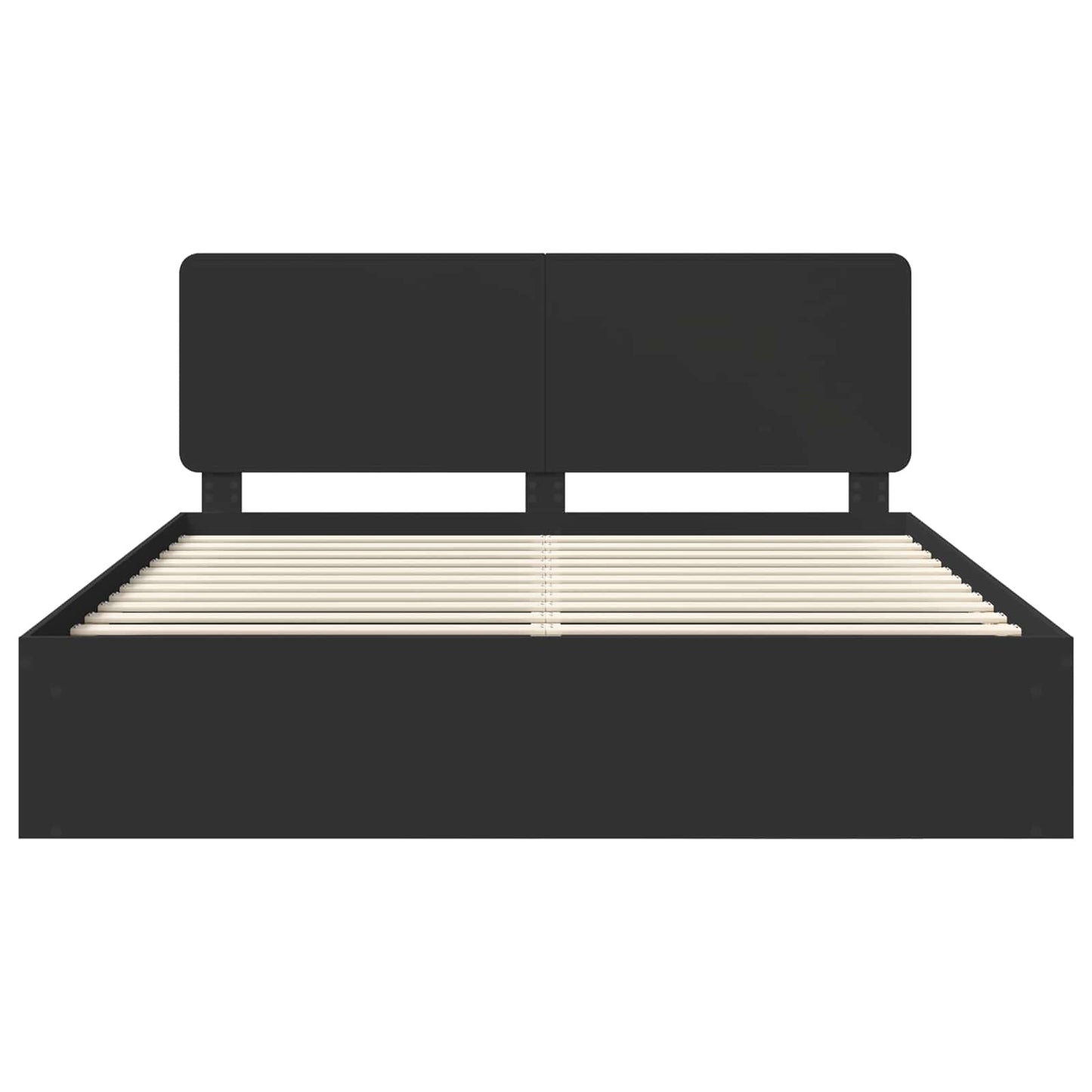 Bedframe met hoofdeinde Zwart 180 x 200 cm Massief grenenhout is nu te koop bij PeponiXL, paradijselijk wonen!