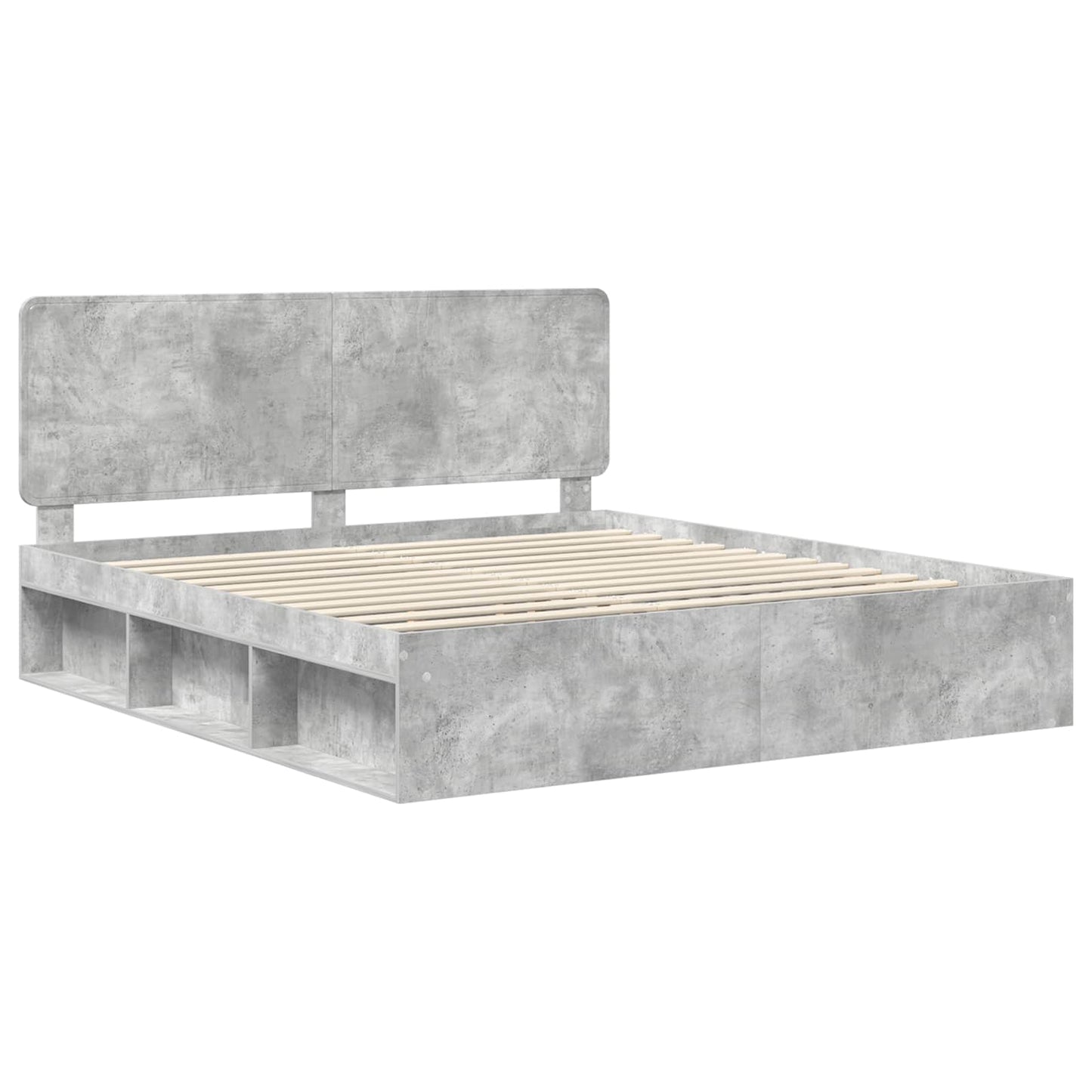 Bedframe met hoofdeinde Beton 180 x 200 cm Massief grenenhout is nu te koop bij PeponiXL, paradijselijk wonen!