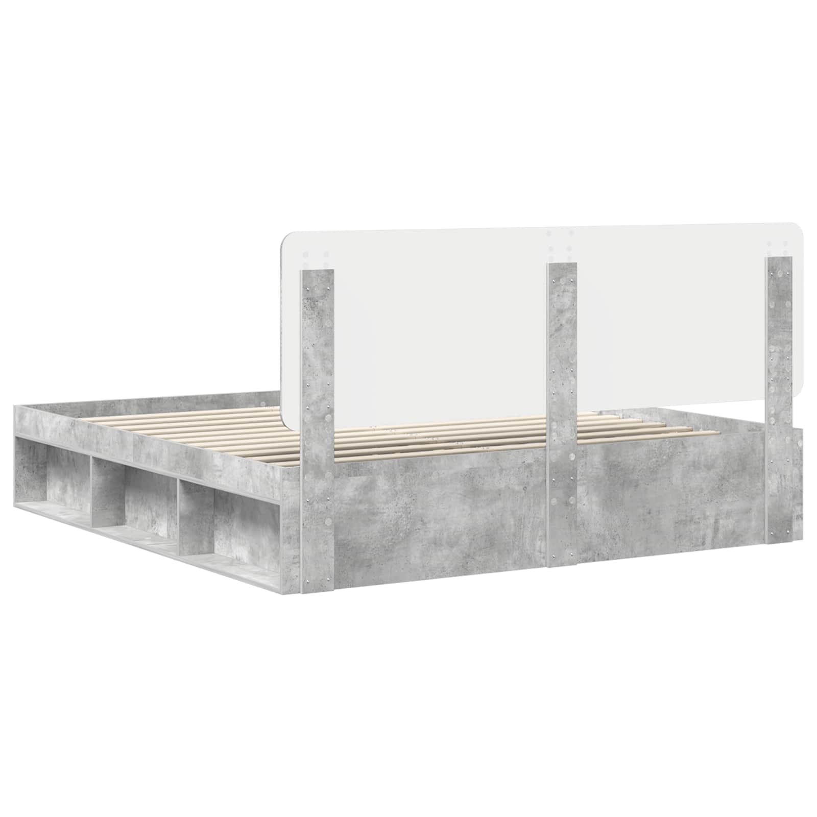 Bedframe met hoofdeinde Beton 180 x 200 cm Massief grenenhout is nu te koop bij PeponiXL, paradijselijk wonen!