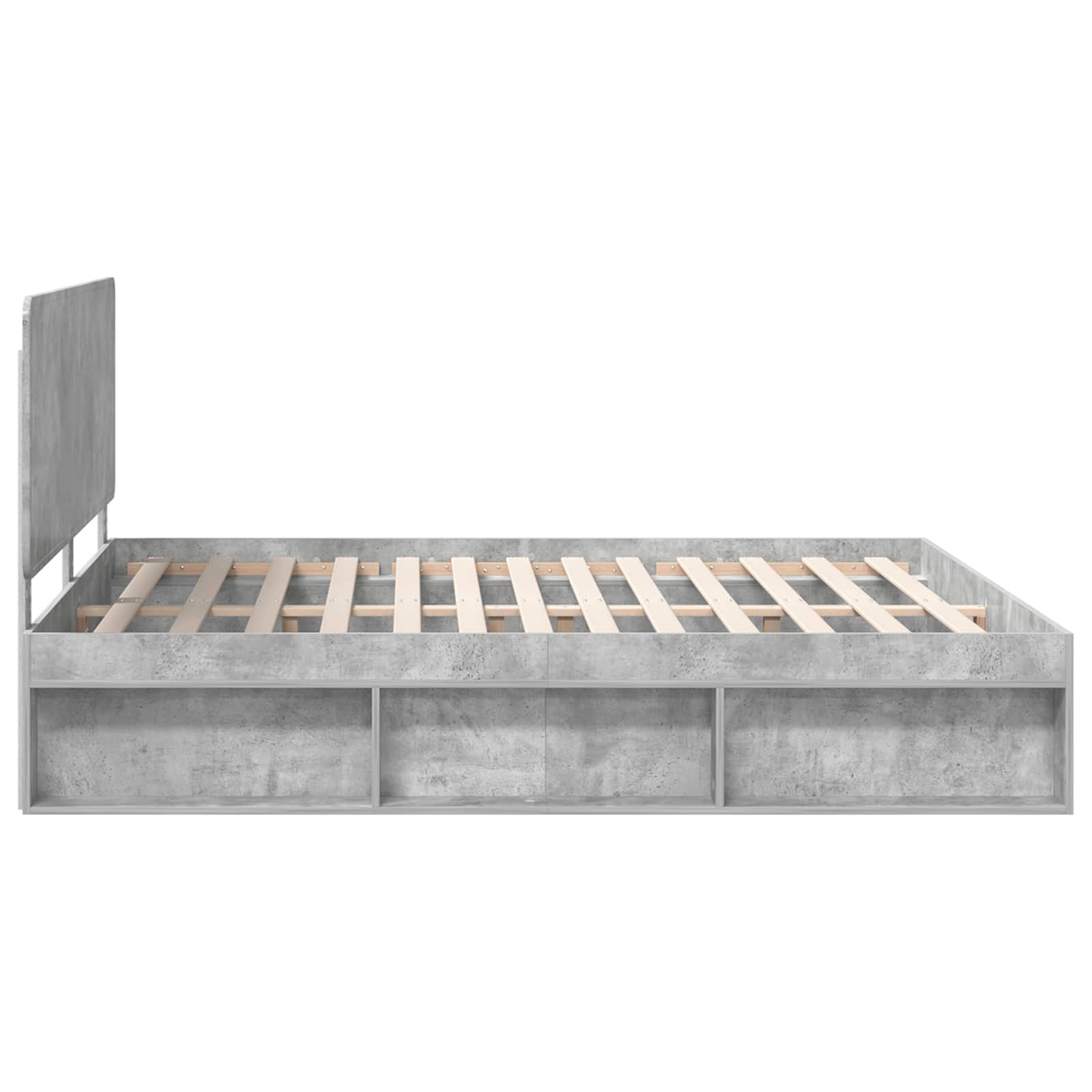 Bedframe met hoofdeinde Beton 180 x 200 cm Massief grenenhout is nu te koop bij PeponiXL, paradijselijk wonen!