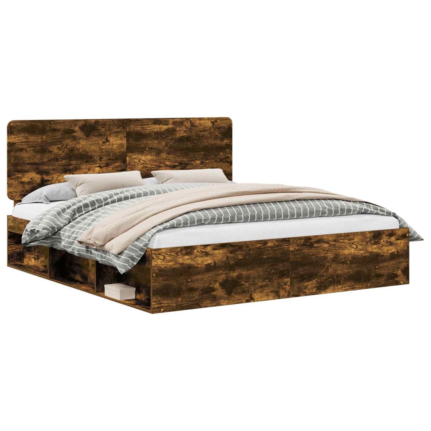 Bedframe Gerookt eiken 180 x 200 cm Massief grenenhout is nu te koop bij PeponiXL, paradijselijk wonen!