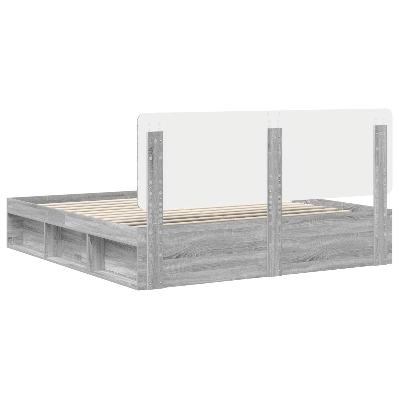Bedframe Grijs Sonoma 180 x 200 cm Massief grenenhout is nu te koop bij PeponiXL, paradijselijk wonen!