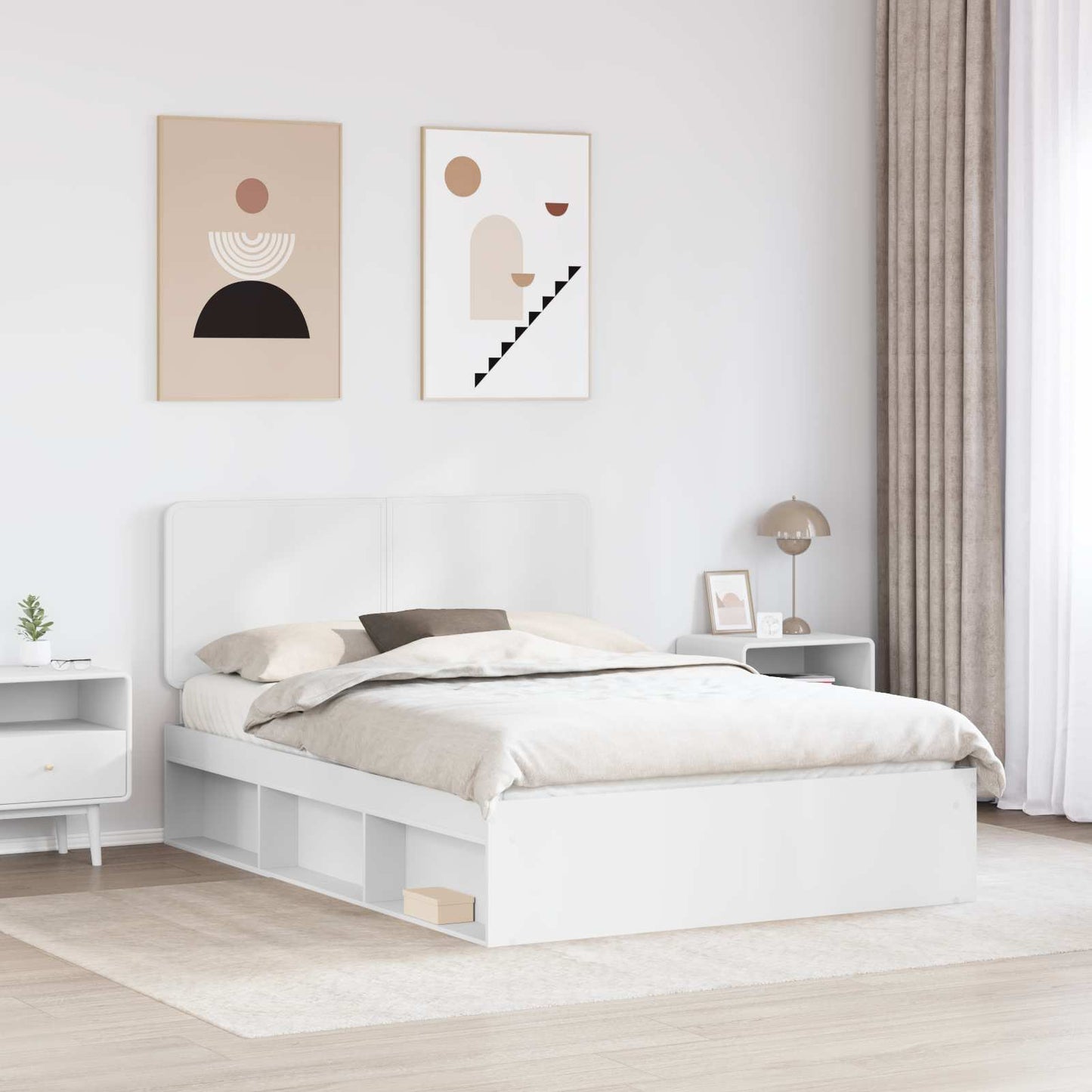 Bedframe met hoofdeinde Wit 160 x 200 cm Massief grenenhout is nu te koop bij PeponiXL, paradijselijk wonen!