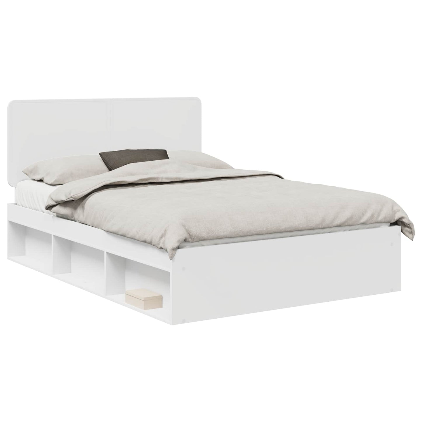 Bedframe met hoofdeinde Wit 160 x 200 cm Massief grenenhout is nu te koop bij PeponiXL, paradijselijk wonen!