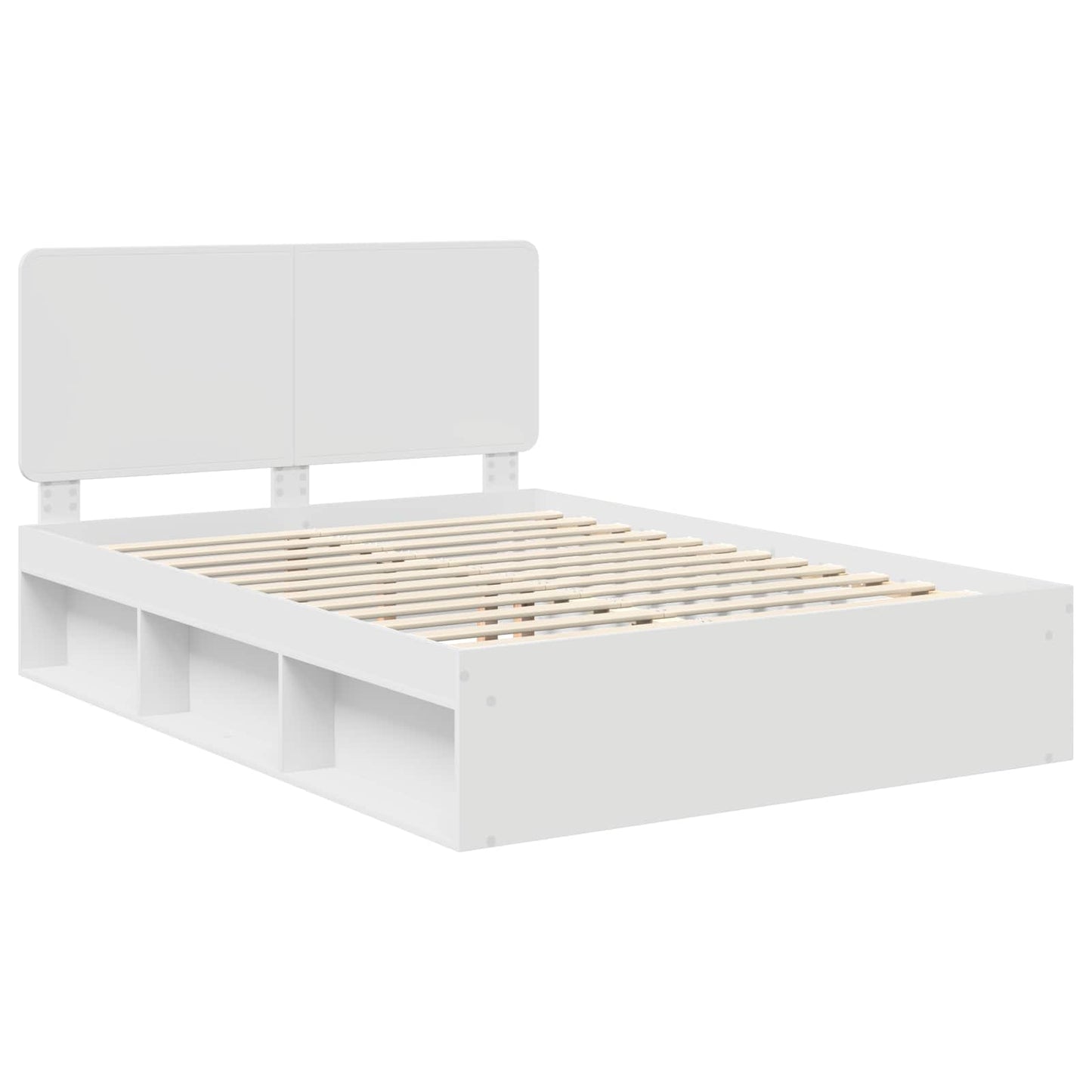 Bedframe met hoofdeinde Wit 160 x 200 cm Massief grenenhout is nu te koop bij PeponiXL, paradijselijk wonen!