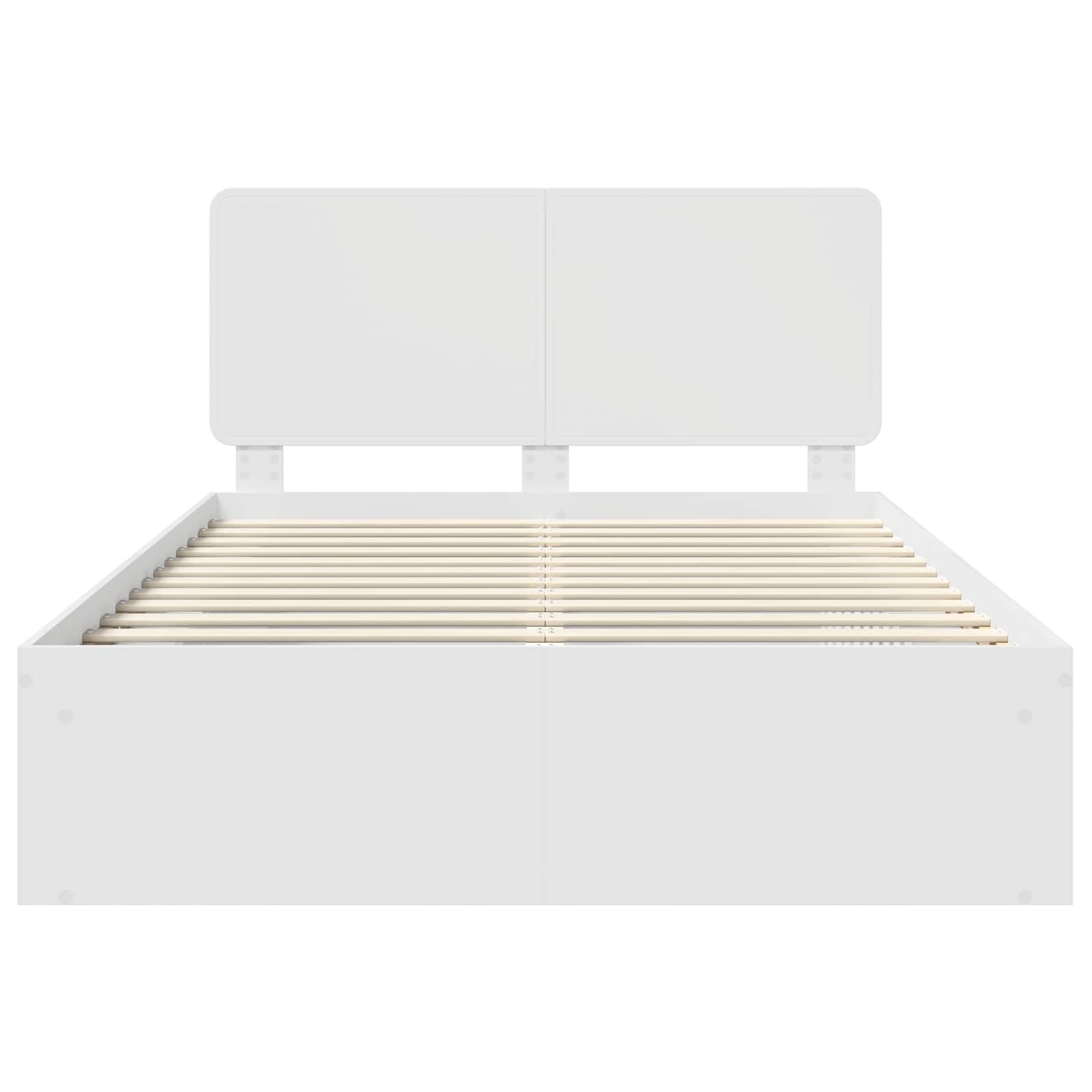 Bedframe met hoofdeinde Wit 160 x 200 cm Massief grenenhout is nu te koop bij PeponiXL, paradijselijk wonen!