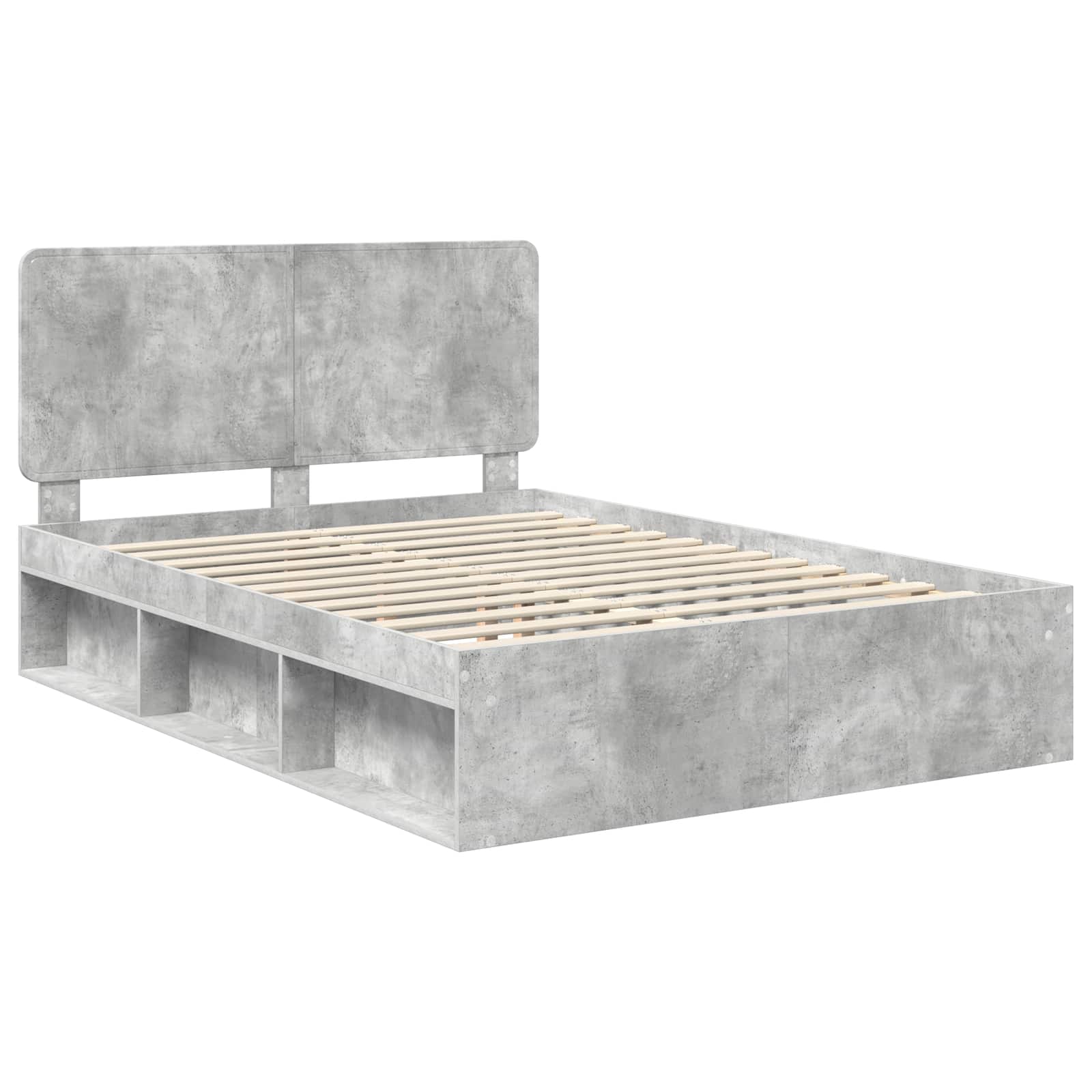 Bedframe met hoofdeinde Beton 160 x 200 cm Massief grenenhout is nu te koop bij PeponiXL, paradijselijk wonen!