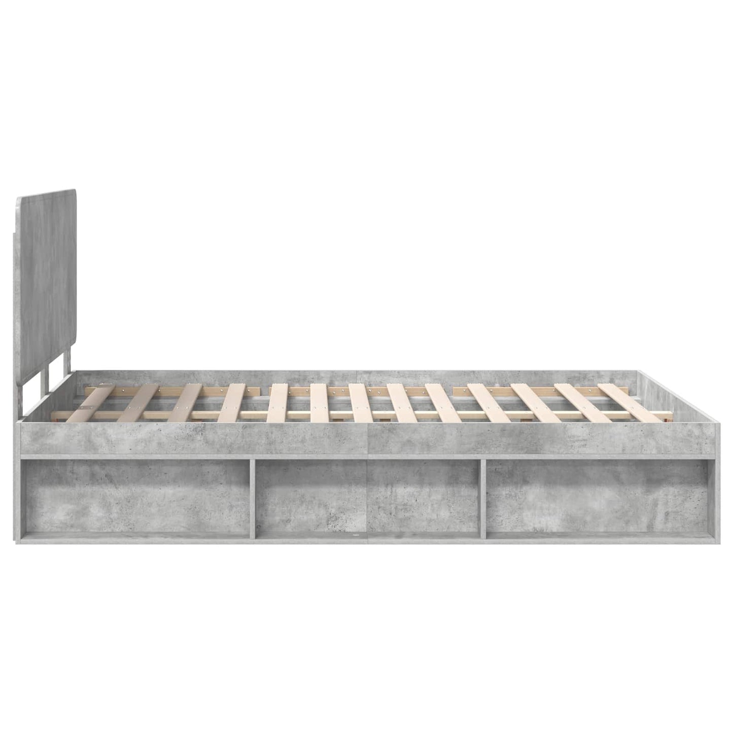 Bedframe met hoofdeinde Beton 160 x 200 cm Massief grenenhout is nu te koop bij PeponiXL, paradijselijk wonen!