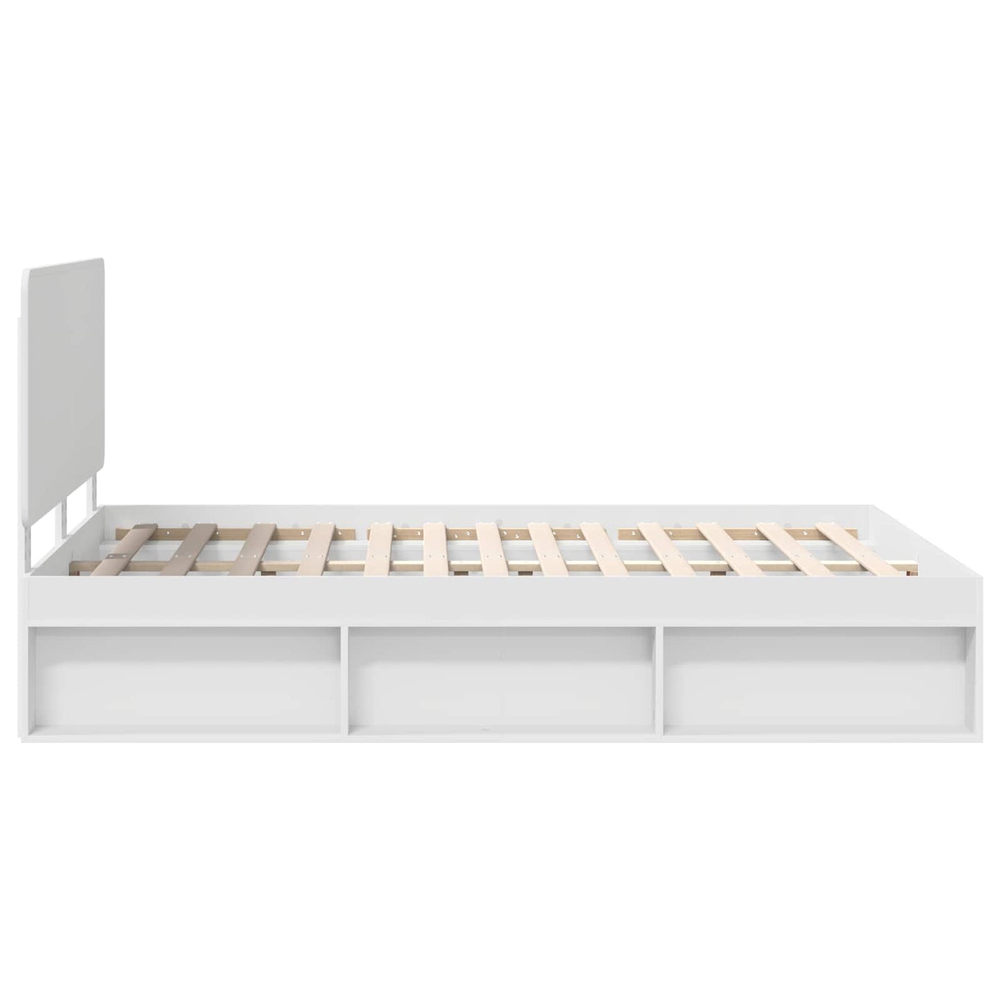 Bedframe met hoofdeinde Wit 150 x 200 cm Massief grenenhout is nu te koop bij PeponiXL, paradijselijk wonen!